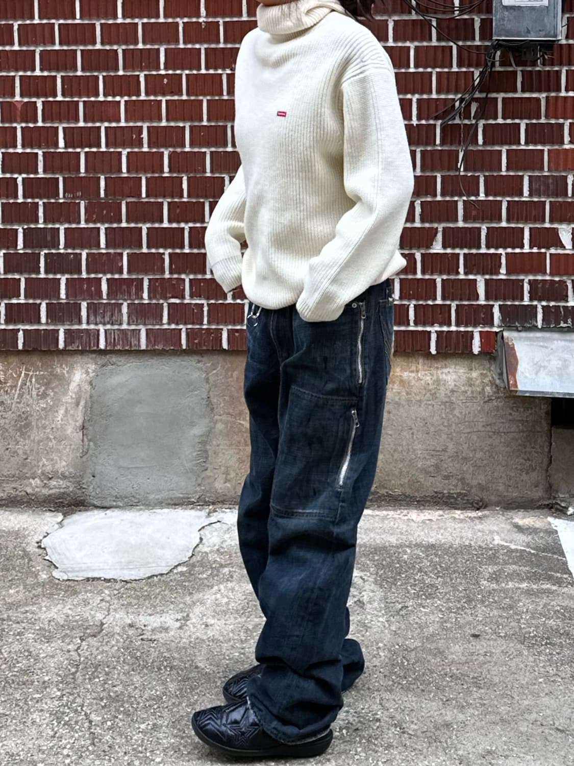 슈프림 바라클라바 니트 일루반스 스웨이드 자켓 빈티지 워싱 팬츠 상품이미지6