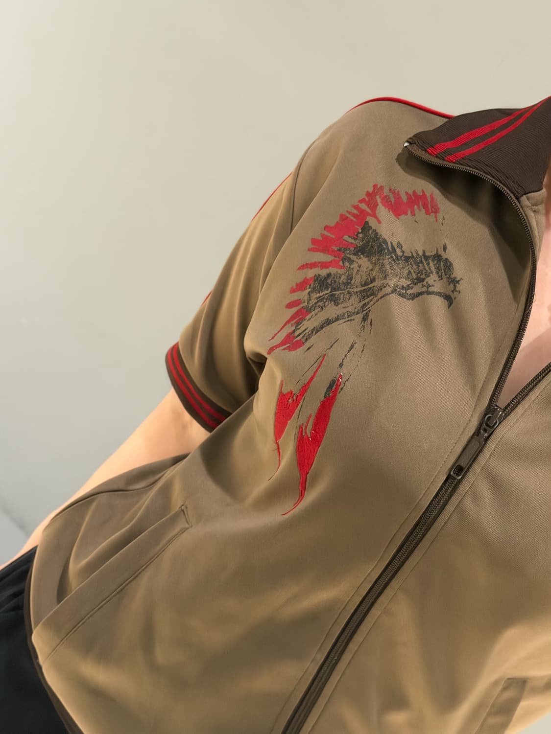 indian leaf printing detail zip-up 상품이미지4