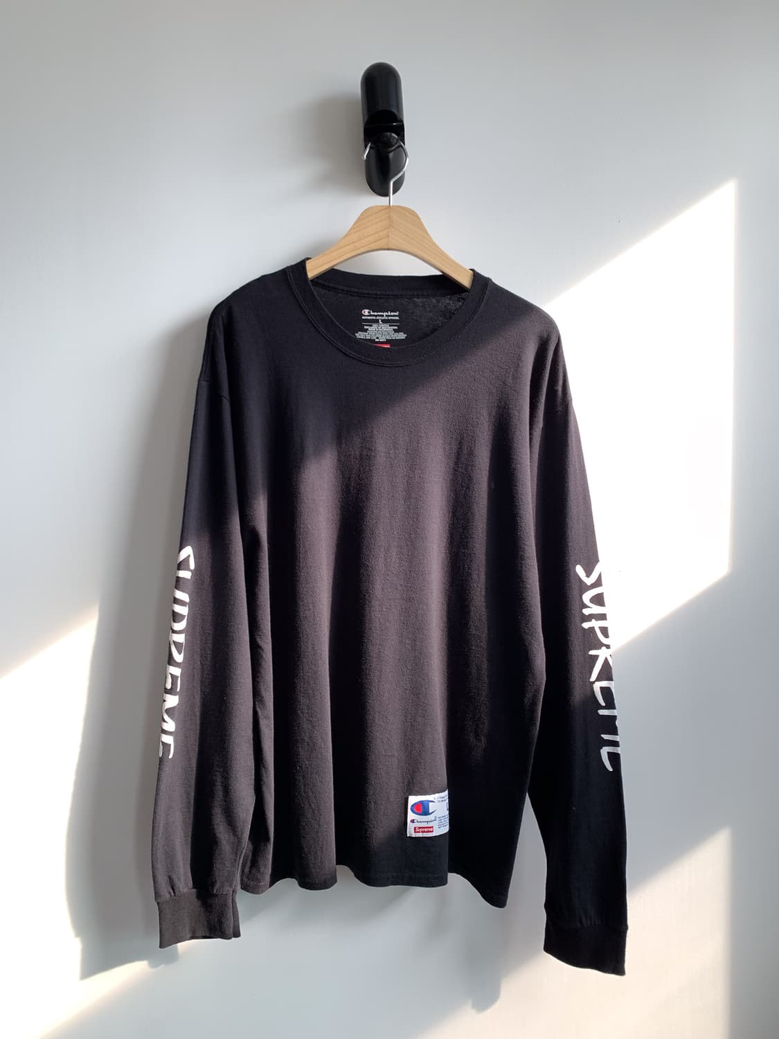 100 슈프림x챔피온 16ss 레터링 롱슬리브 상품이미지2