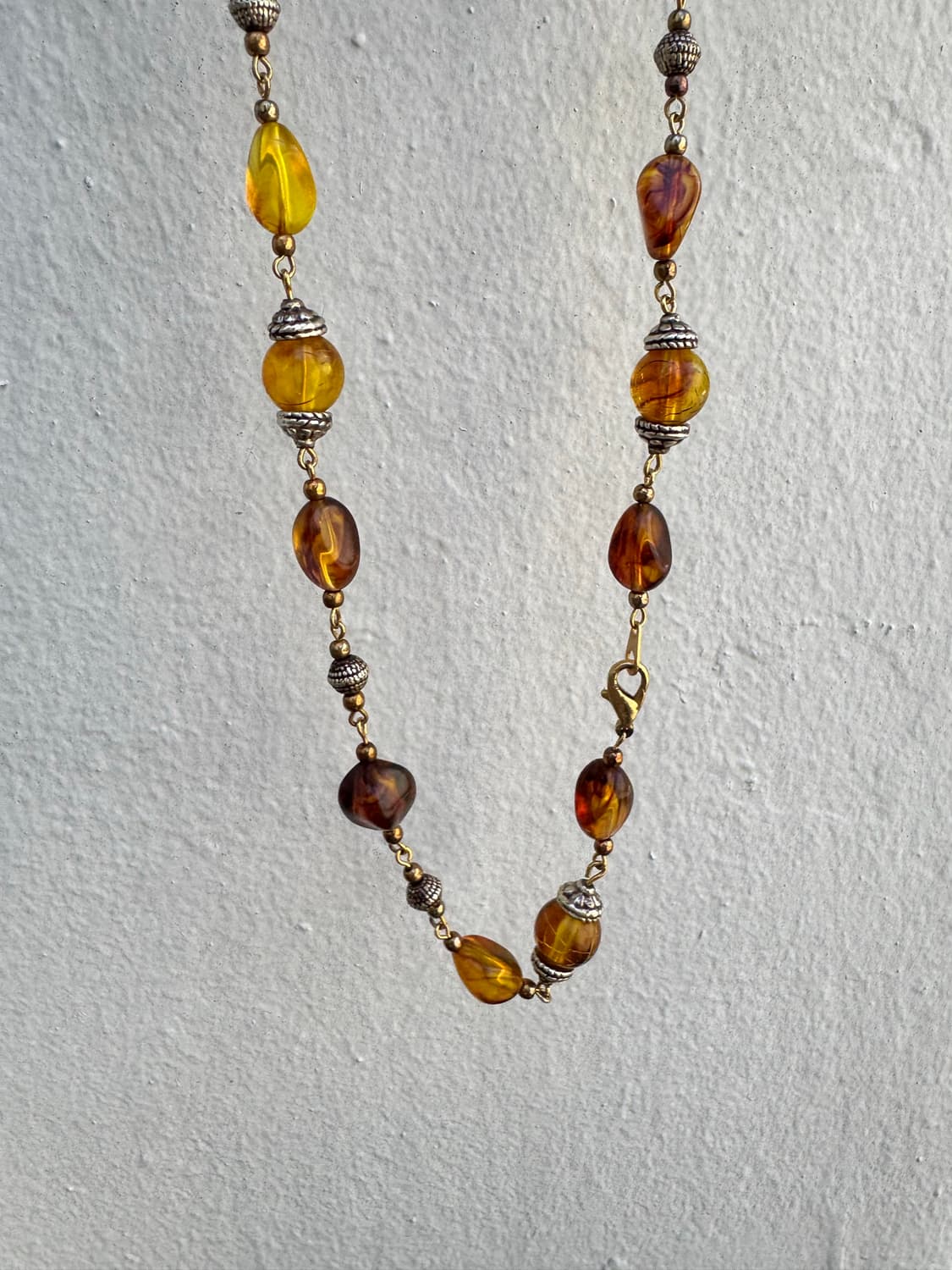 [vintage]Long Necklace 엠버 비즈 롱 목걸이 상품이미지2