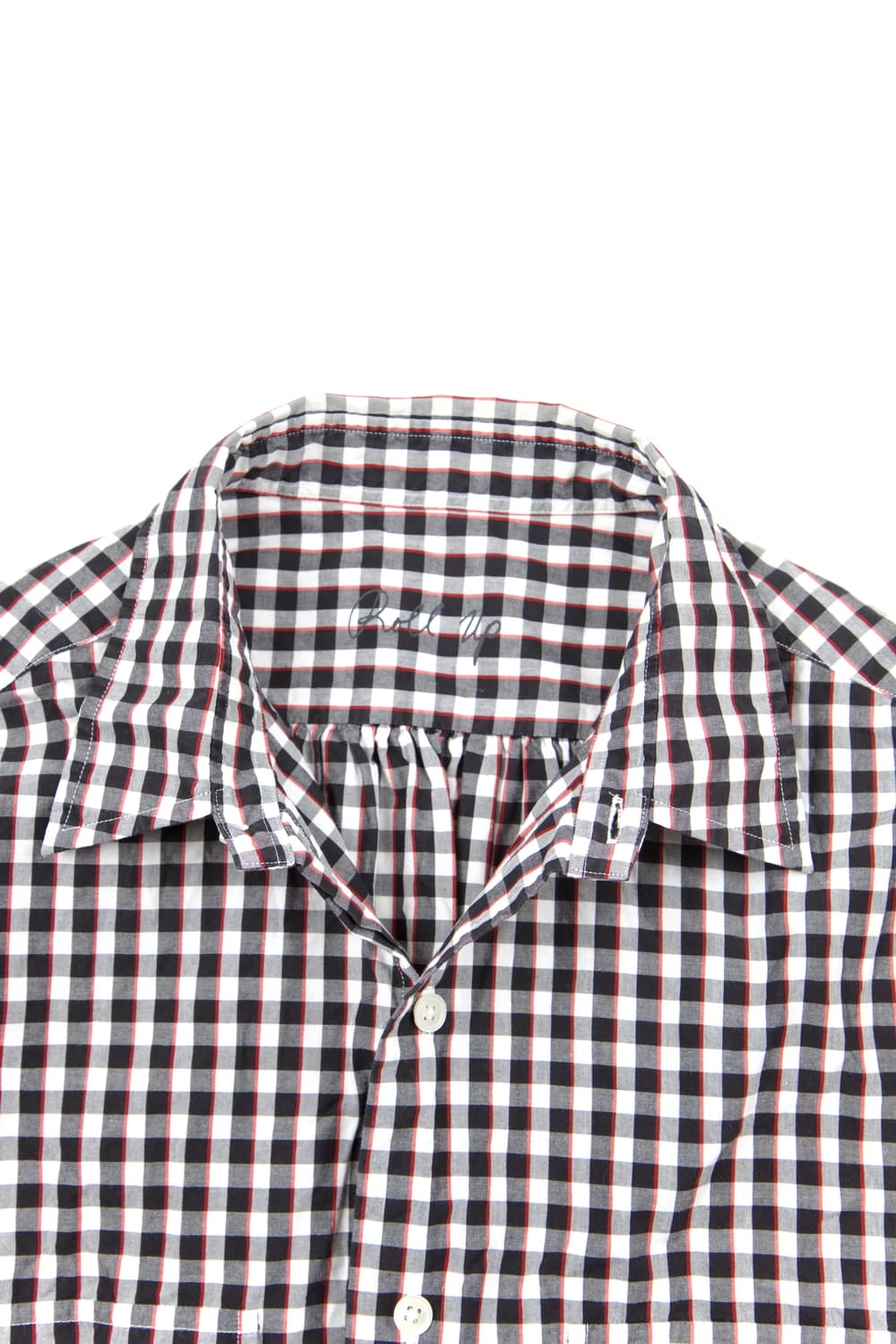 Porter classic 롤업 깅엄 체크셔츠 블랙화이트 상품이미지5