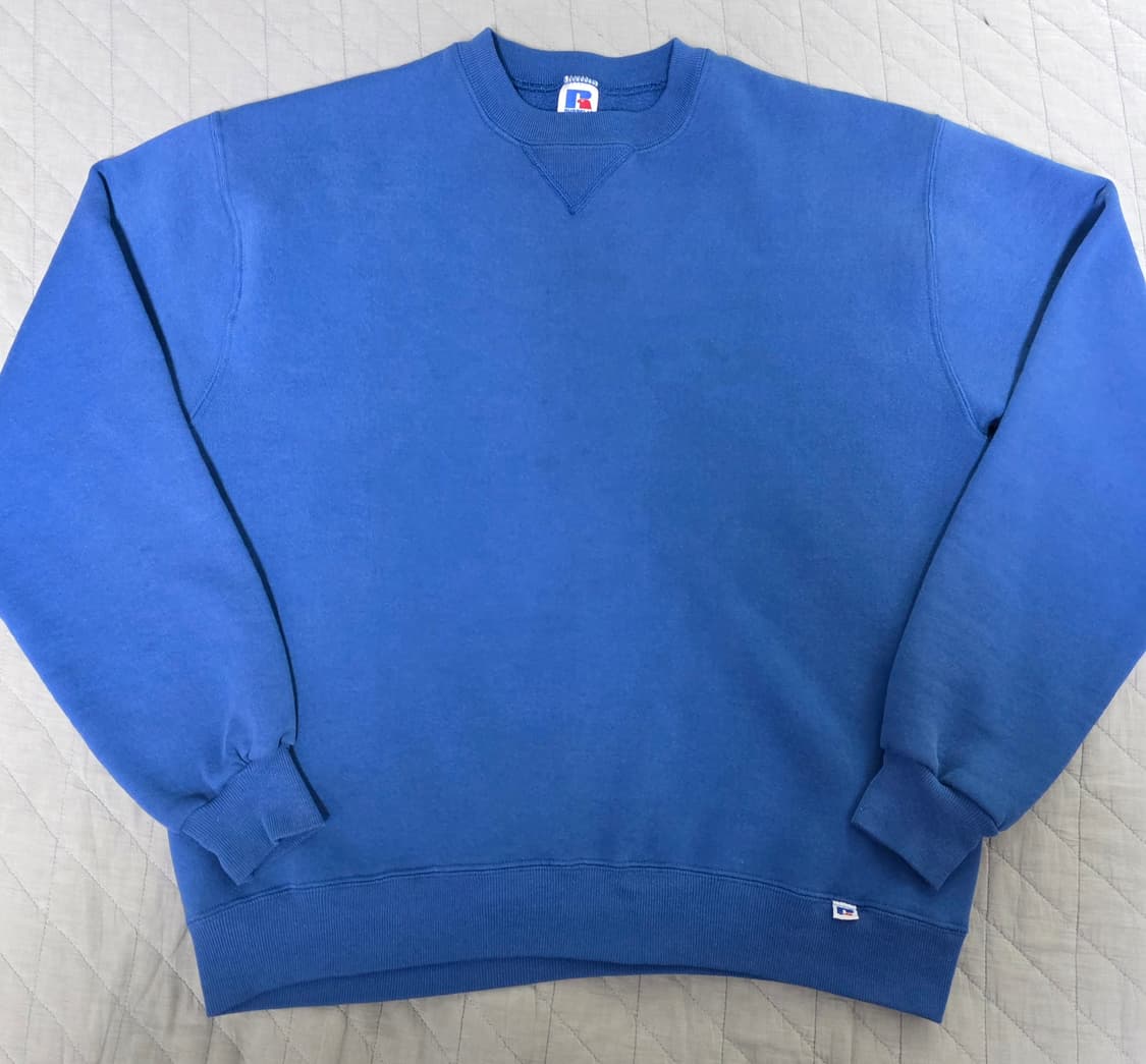 [XL] 80s 빈티지 러셀 애슬레틱 코랄 블루 스웻 맨투맨 상품이미지1