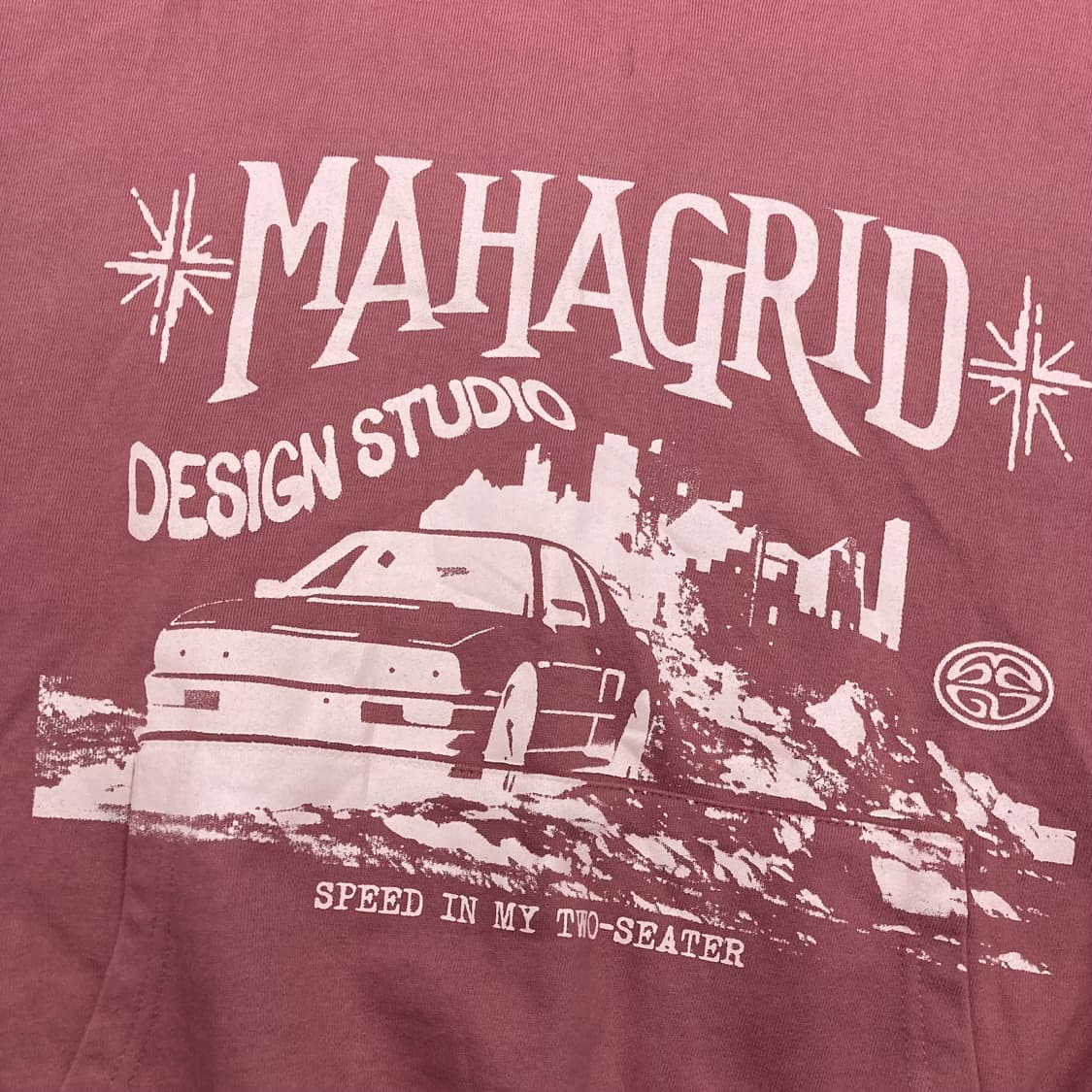 마하그리드 핑크 컬러 프린팅 빅로고 후드티 상품이미지2