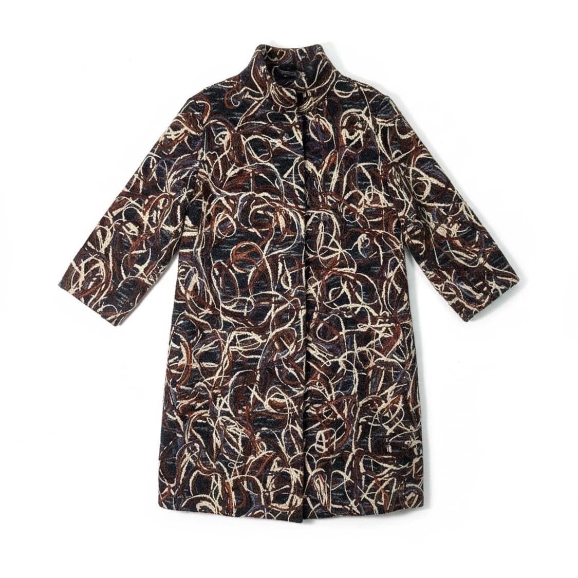 빈티지 패턴 하프 코트 상품이미지1