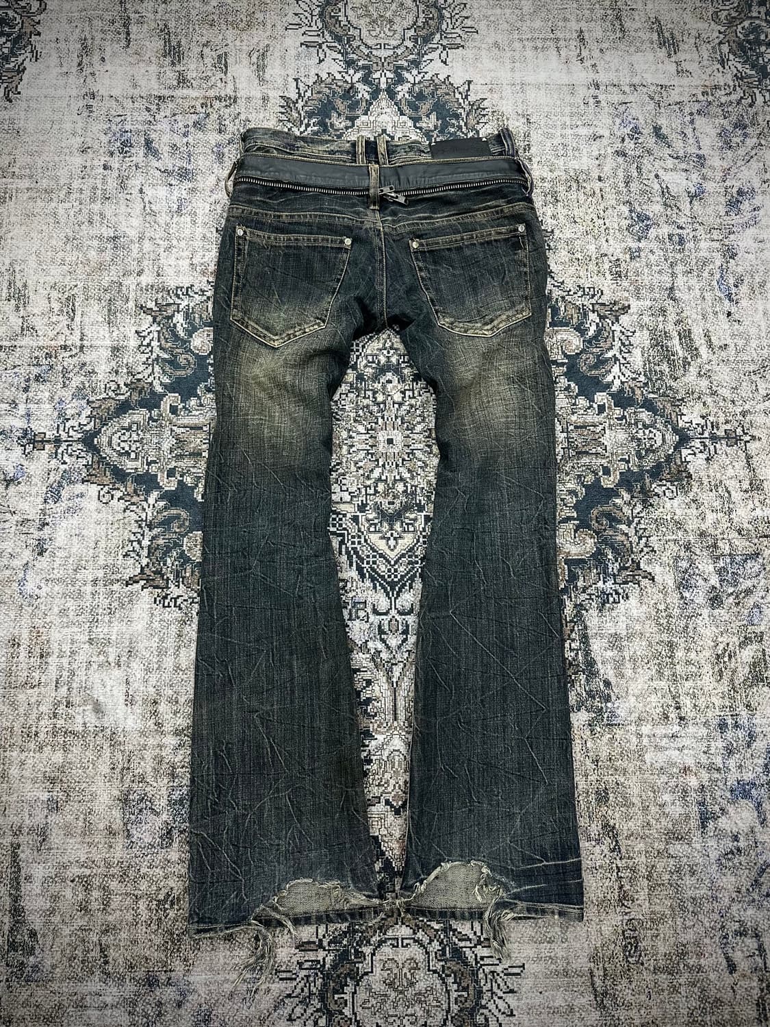 Midas double lace up flared jeans 상품이미지4