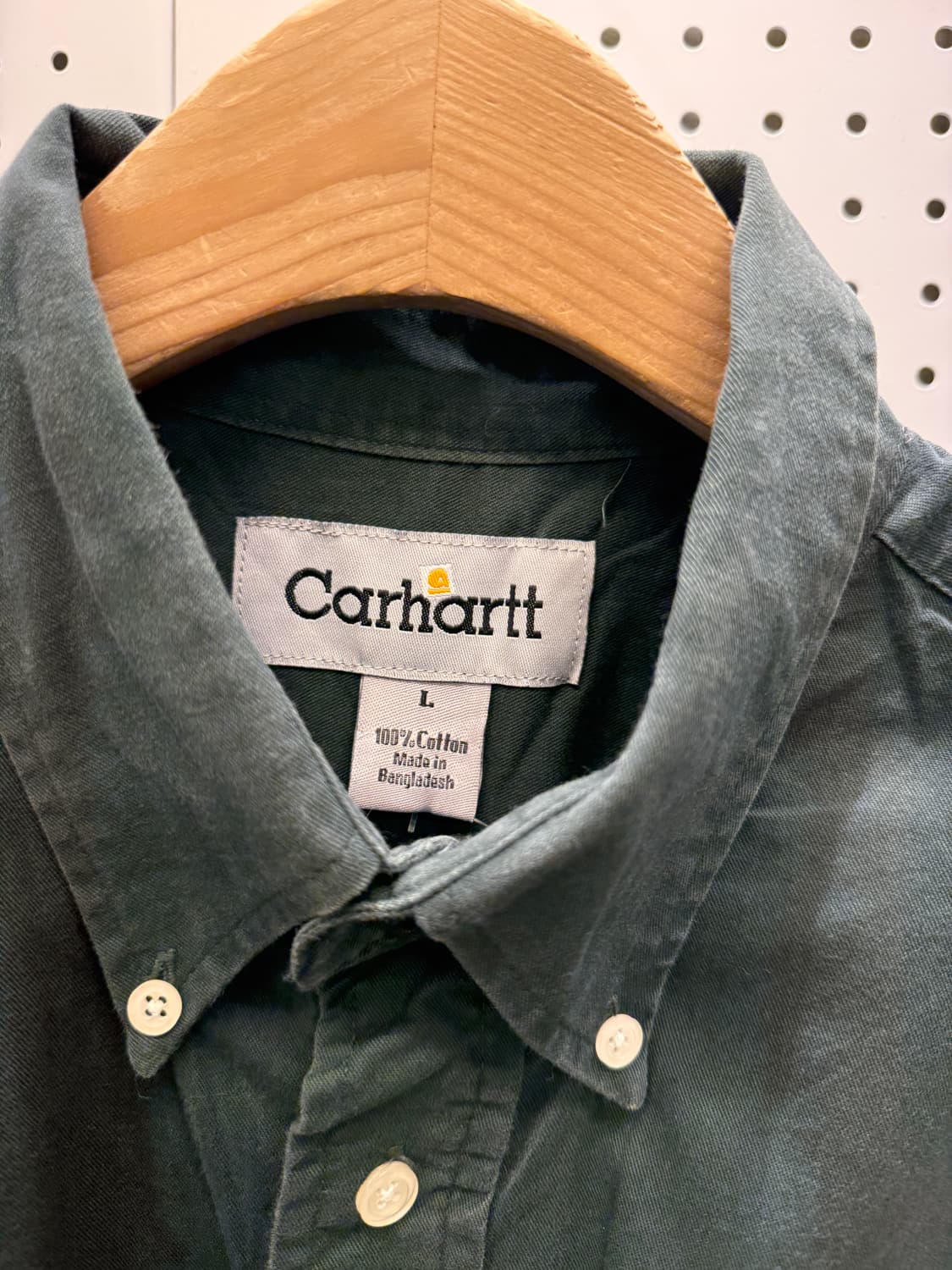 칼하트 버튼다운 반팔 워크 셔츠 카키 U1349 상품이미지5