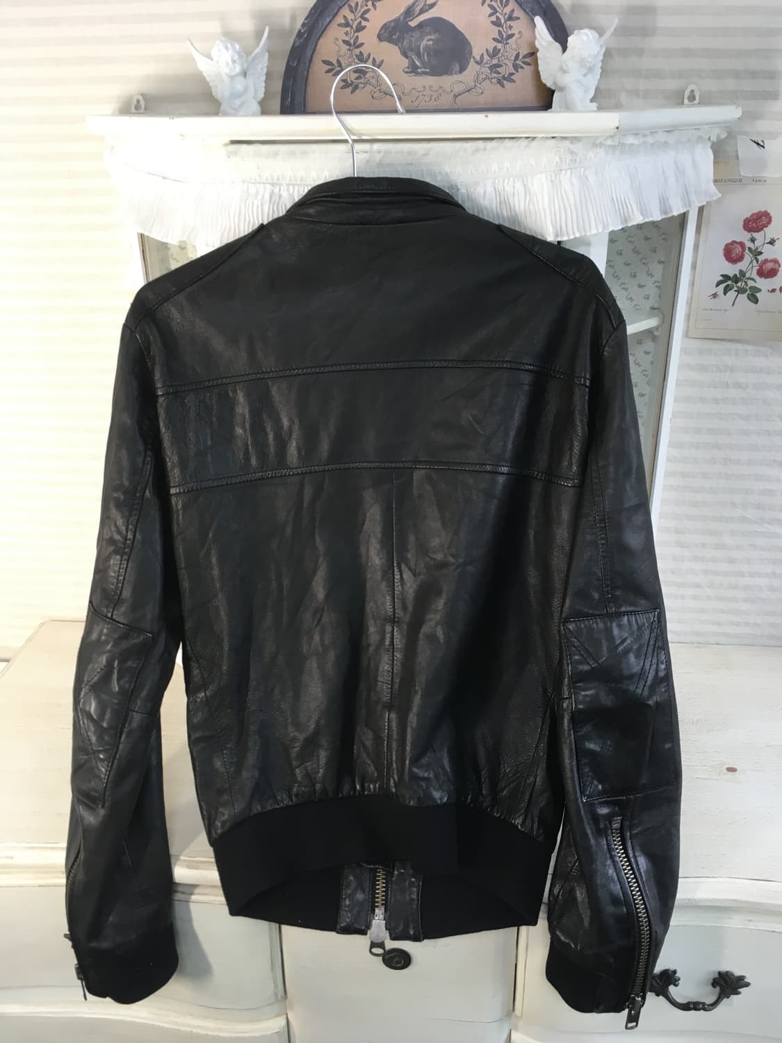 japanese vintage black leather bomber jk 상품이미지10