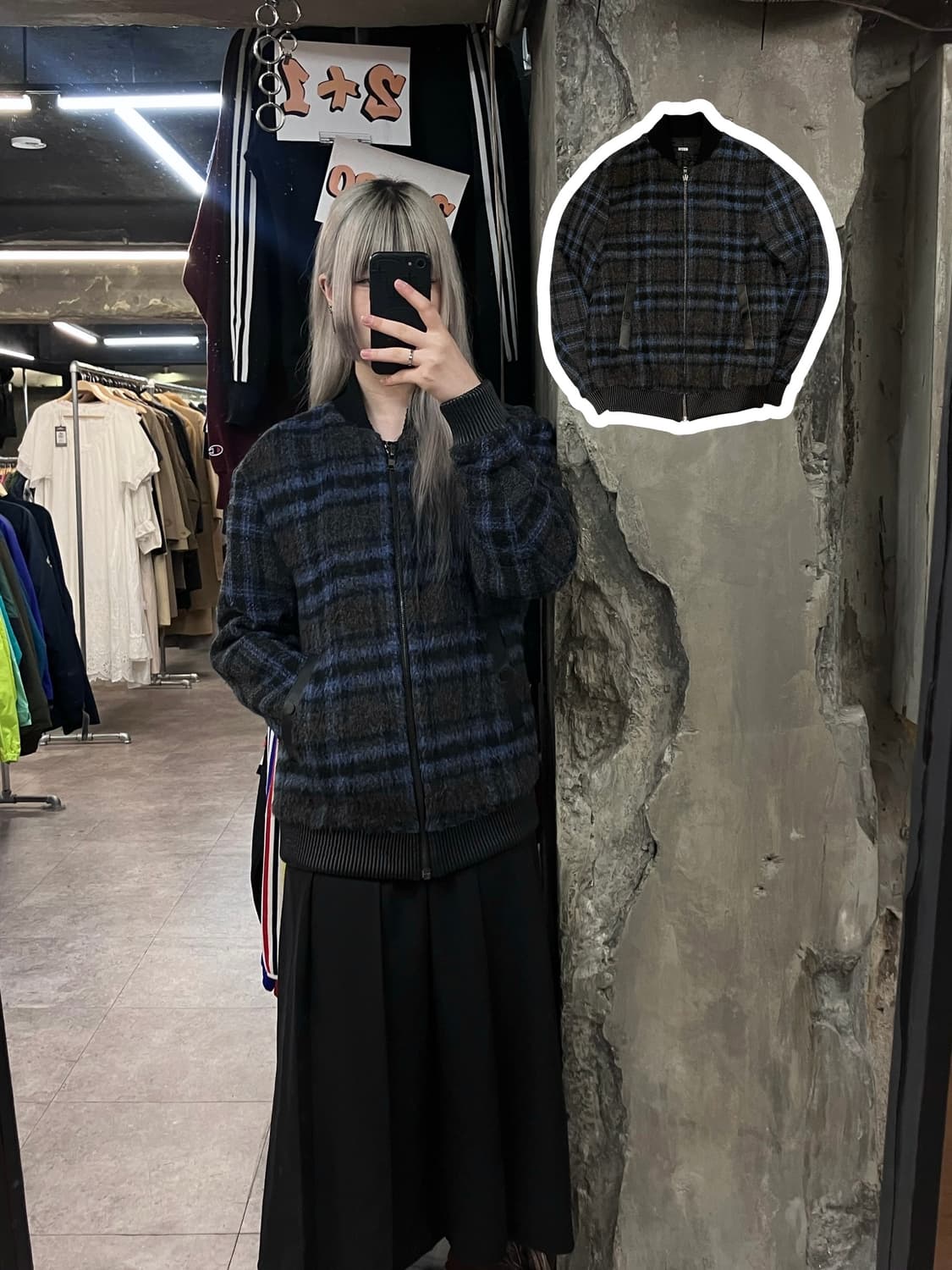 시스템 봄버 울 자켓 네이비 95 #csz3702 상품이미지1