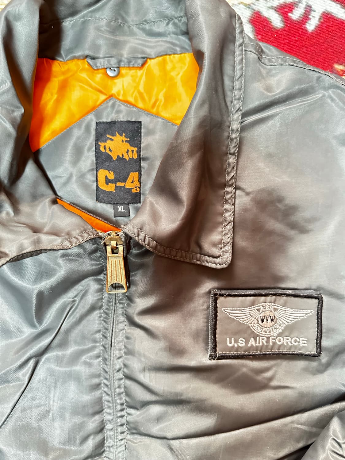 C-4 US AIR FORCE ma-1 항공 점퍼 XL 상품이미지2