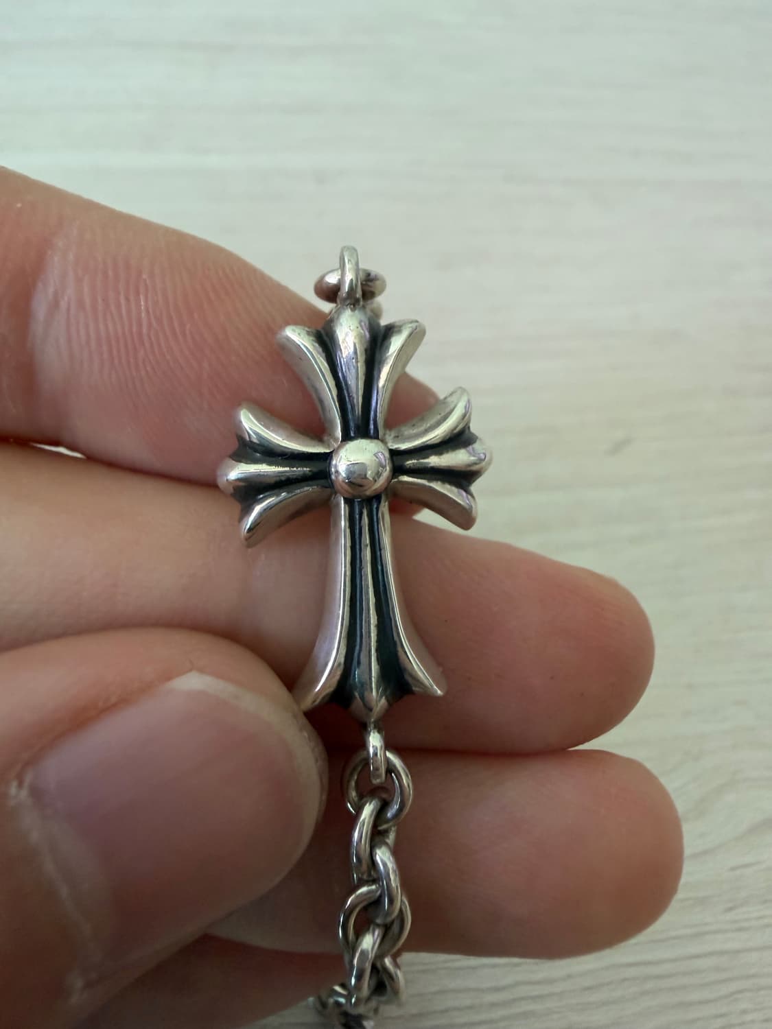 [7인치] 크롬하츠 타이니 크로스 NE체인 팔찌 상품이미지2