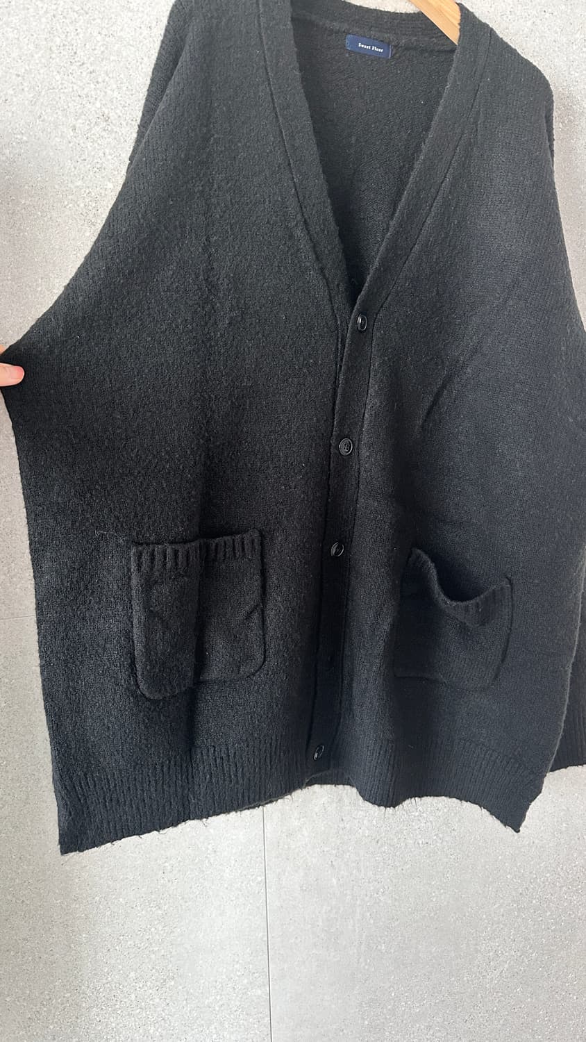 새상품 6xl 남자 여자 브이넥 블랙 빅사이즈 가디건 오버핏 5xl 상품이미지2