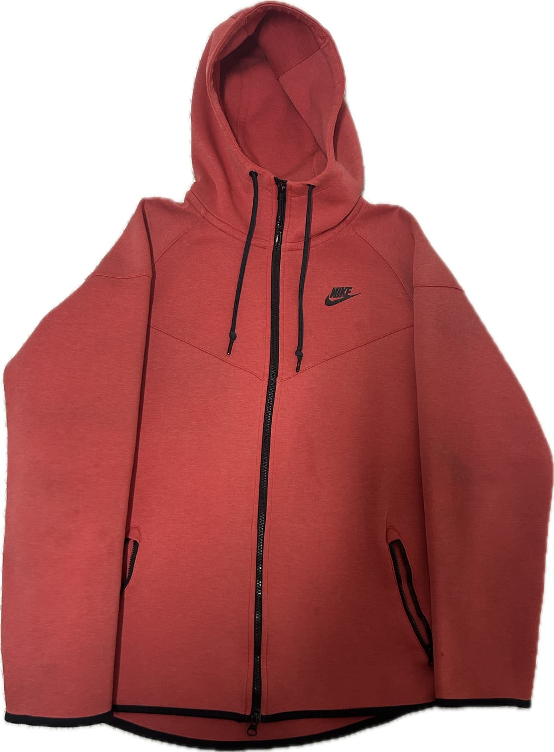 Nike 빈티지 테크플리스 후드집업 피그먼트 레드 상품이미지1