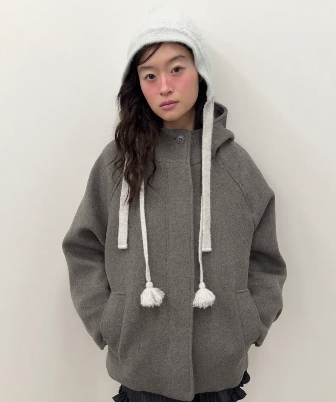 타입서비스 하프 코트 그레이 Hooded Half Coat [Gray] 상품이미지1