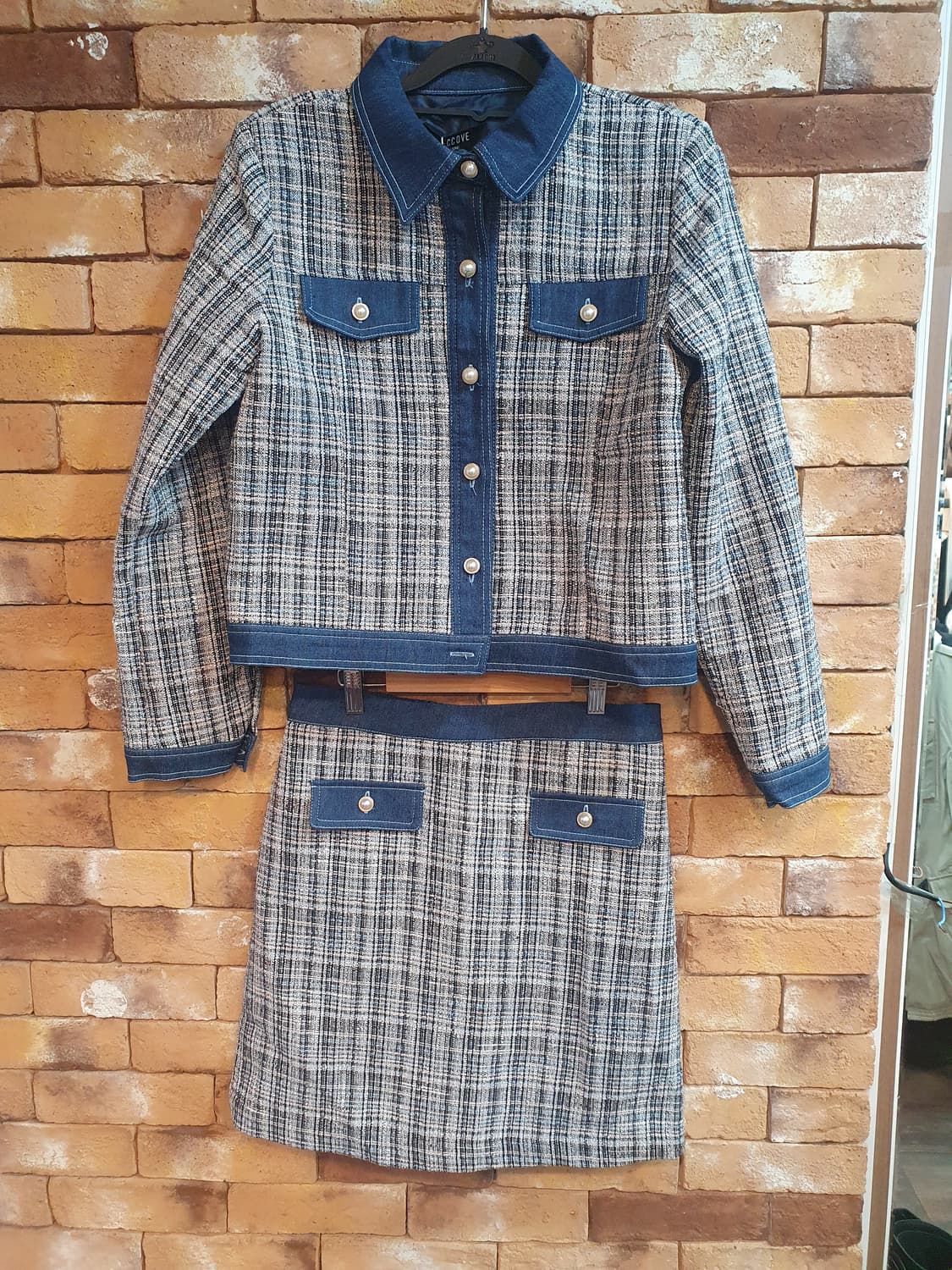 새상품)L'ECCOVE 트위드 데님 투피스 FRE 상품이미지1