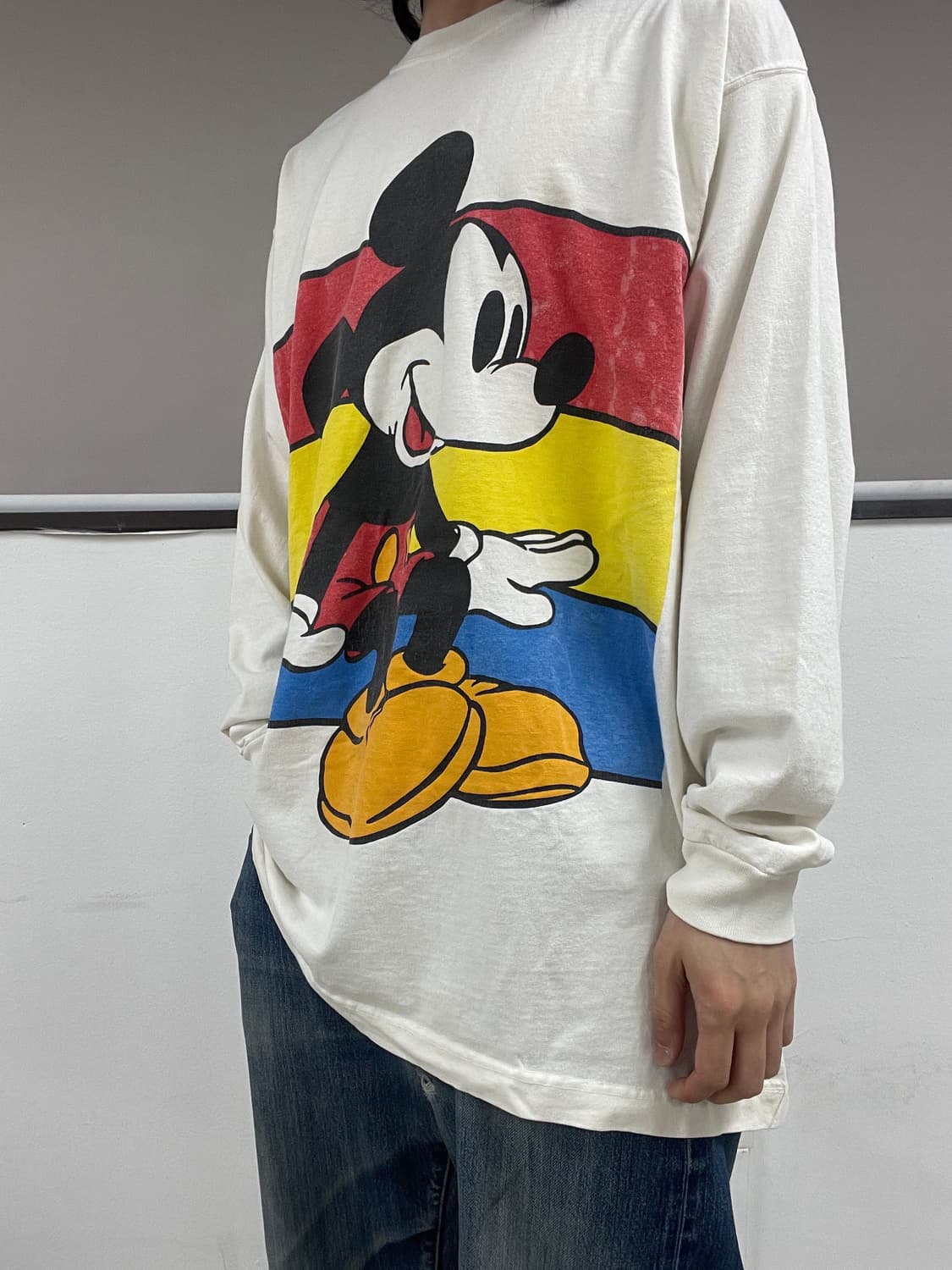 [XL] 90s Made USA 미키마우스 빈티지 롱 슬리브 긴팔 티셔츠 상품이미지6