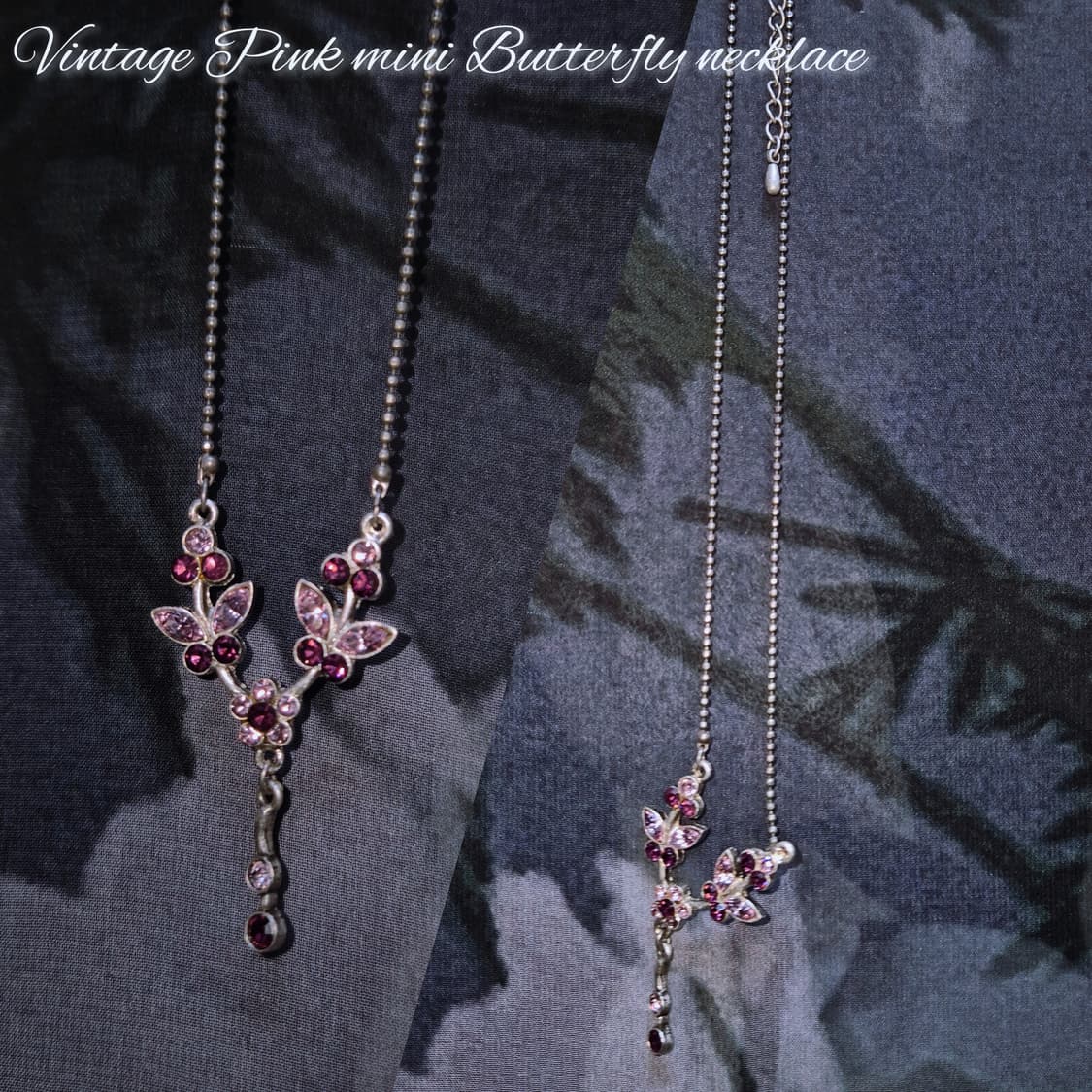 Vintage Pink mini Butterfly necklace 상품이미지1