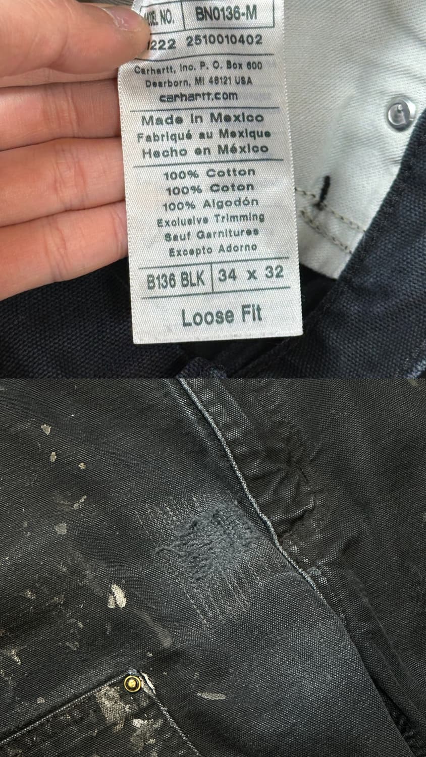 OG 칼하트 B136 더블니 블랙 칼하트 썩블니 워크팬츠 상품이미지9