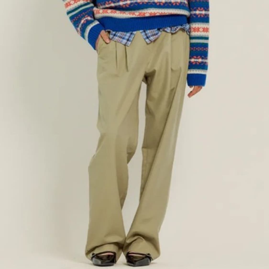 M SIENNE 시엔느 마틴 턱 베이지 팬츠 면바지 상품이미지1
