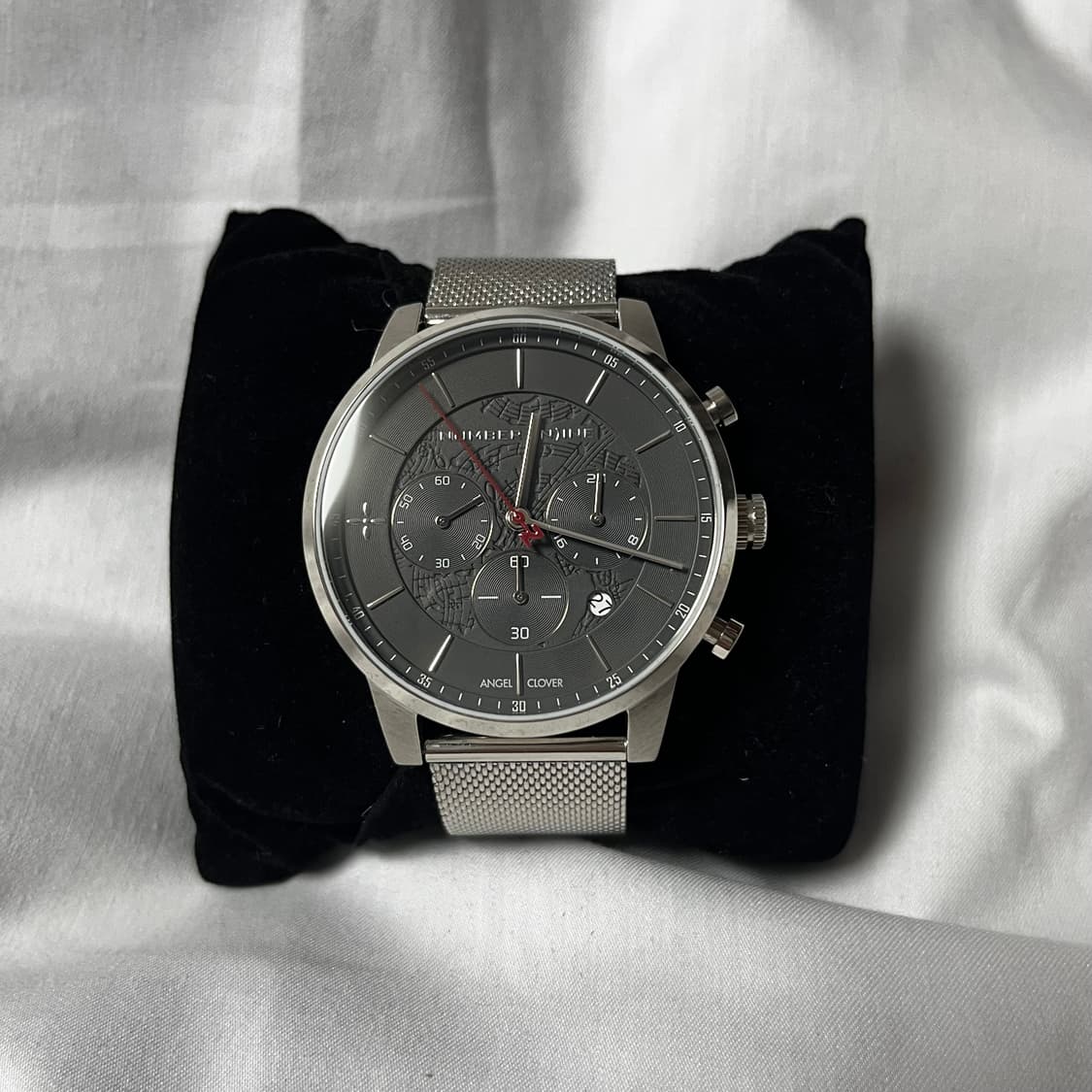 넘버나인x엔젤클로버 뮤직노트 실버 스트랩 워치 상품이미지3