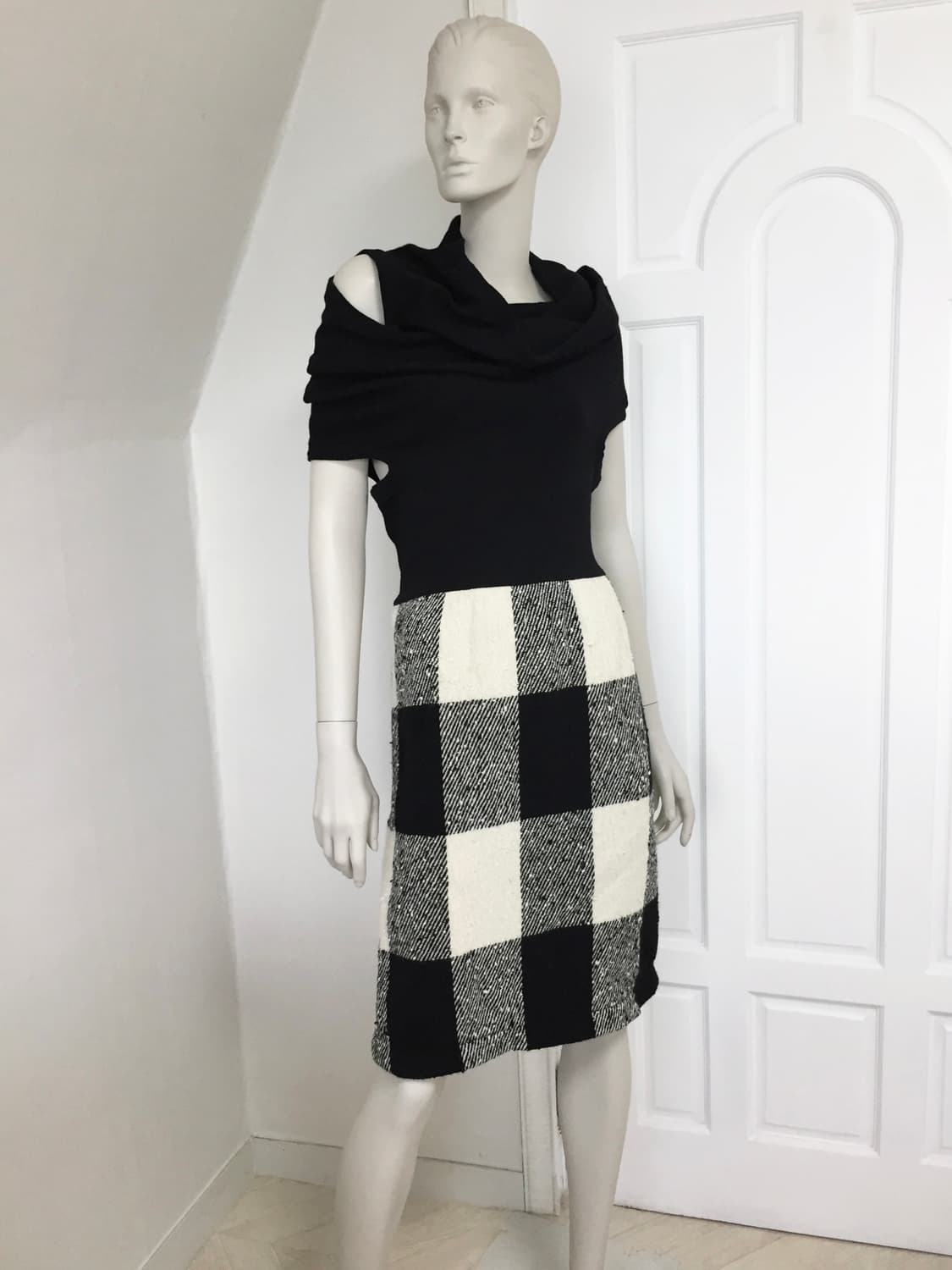 꼼데가르송 Asymmetric Check Heavy Dres 상품이미지1