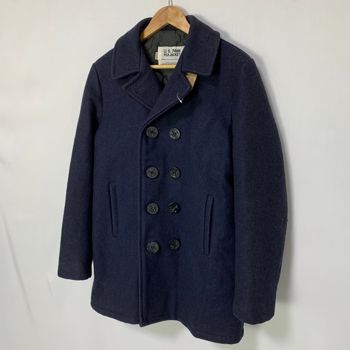 쇼트 schott 빈티지 하이넥 피코트 더블 브레스트 네이비 숏코트 상품이미지2