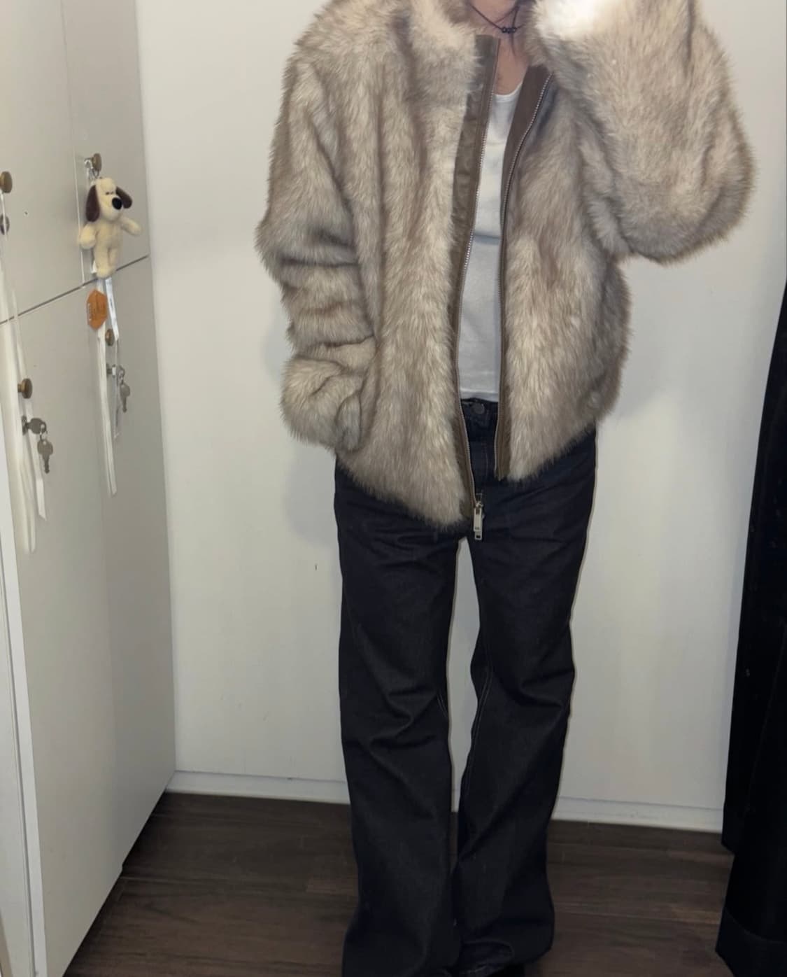 베이지 퍼자켓 상품이미지2