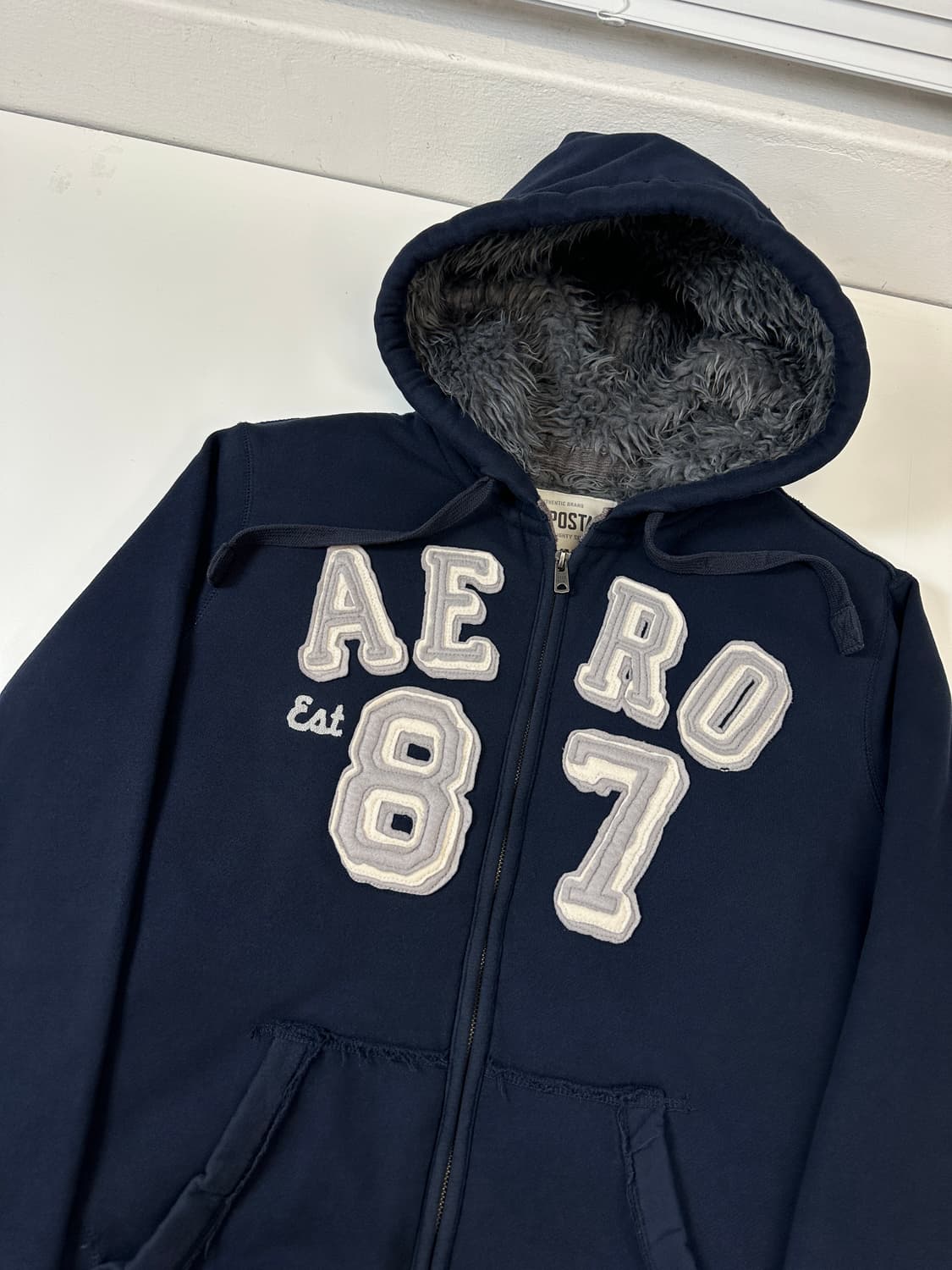 에어로포스테일 울프죠 후드집업 네이비M 상품이미지2
