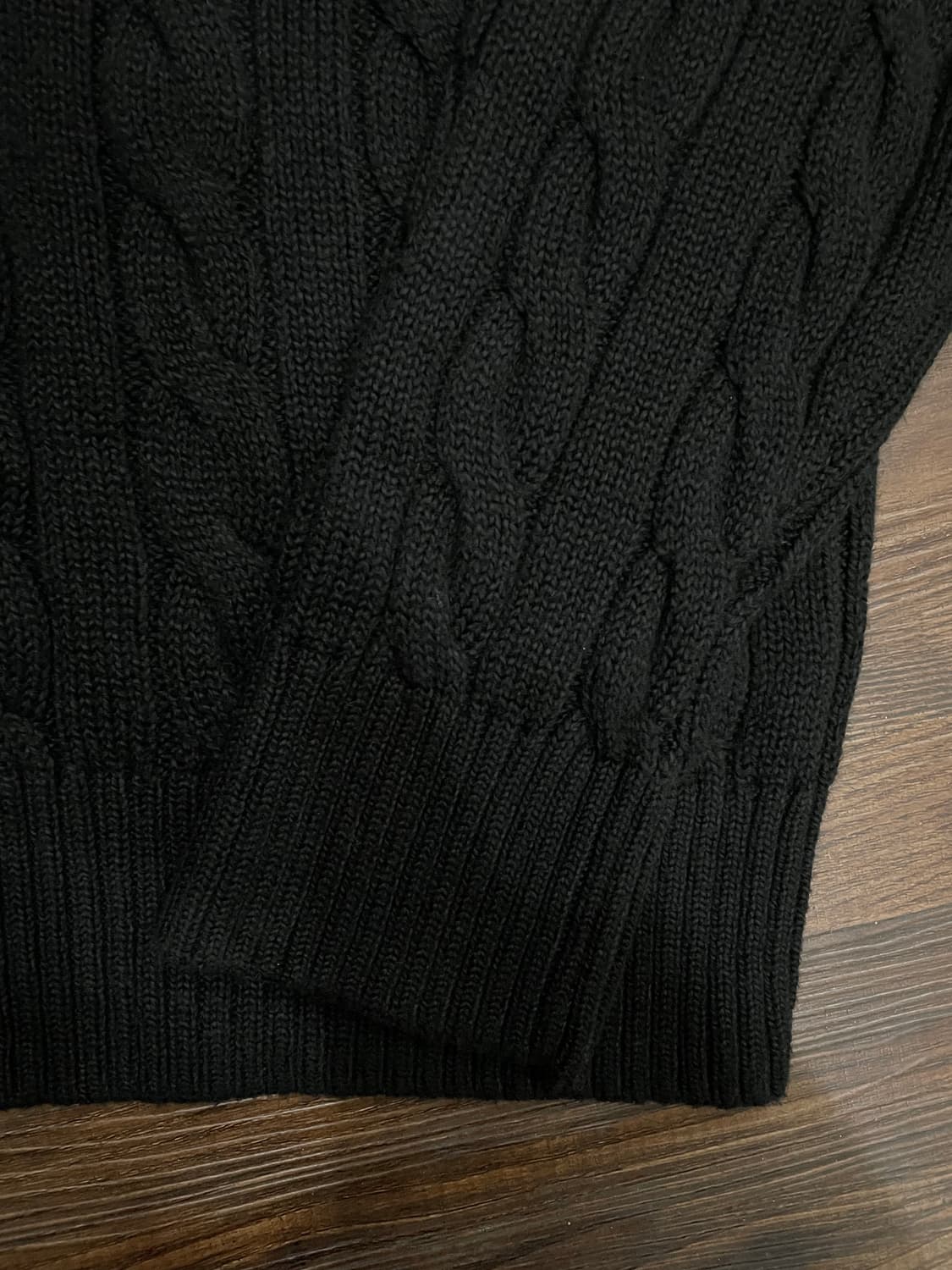 폴로 랄프로렌 케이블 니트 코튼 스웨터 블랙 상품이미지5