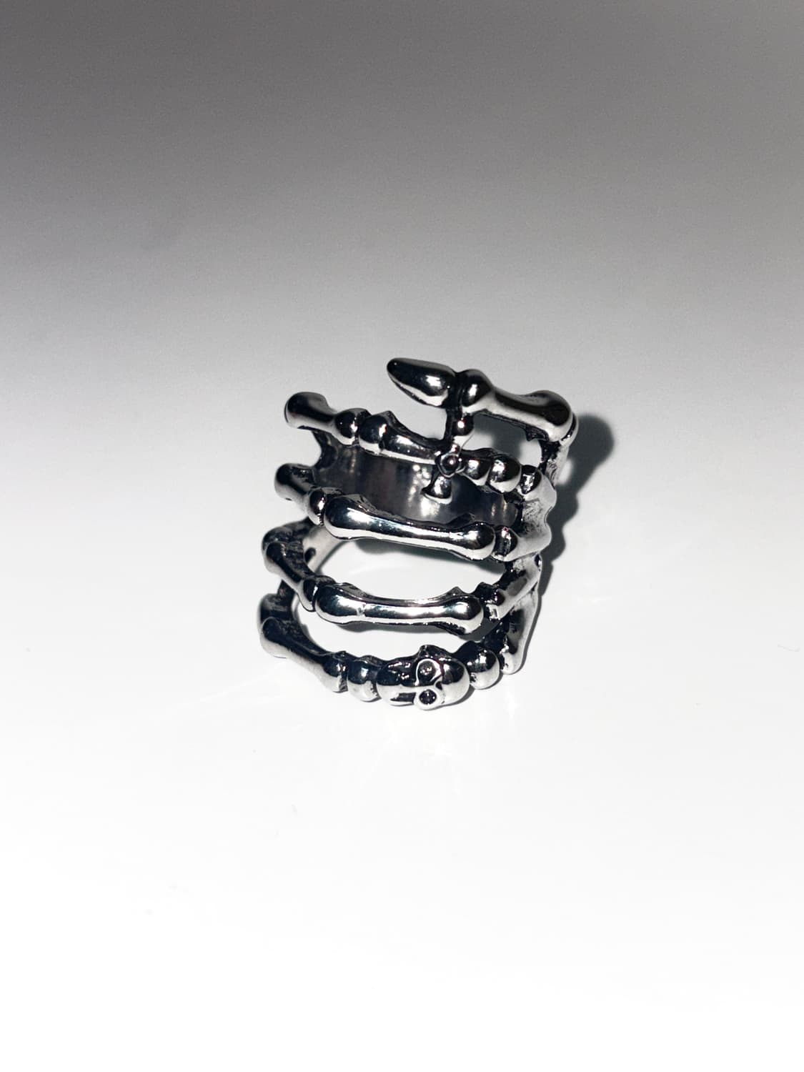 빈티지 무드 스켈레톤 크로스 링 반지 상품이미지2