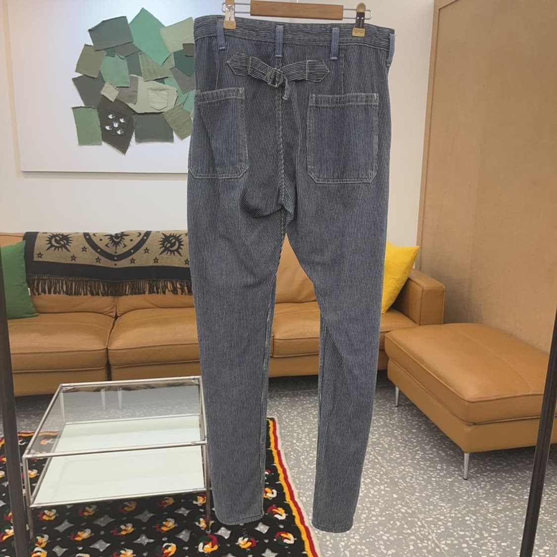 빈티지 빅포켓 유니크 스트라이프 면바지 M C06756 상품이미지4