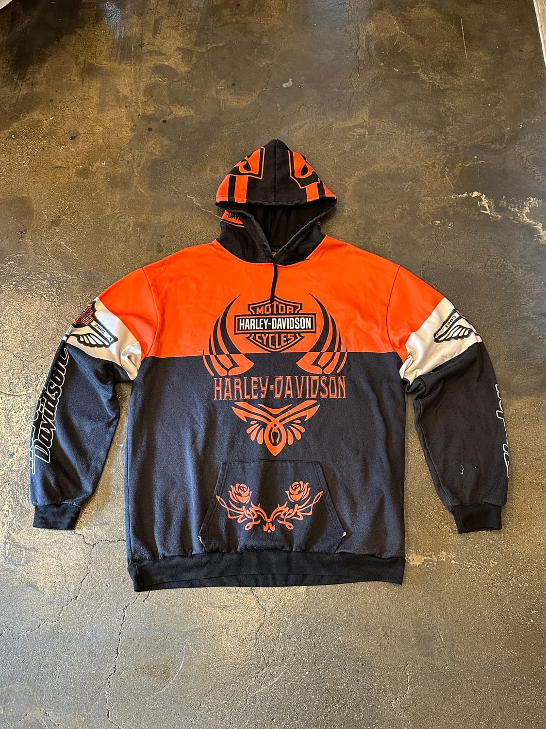 할리데이비슨 데미지드 후드티 XXL 상품이미지1