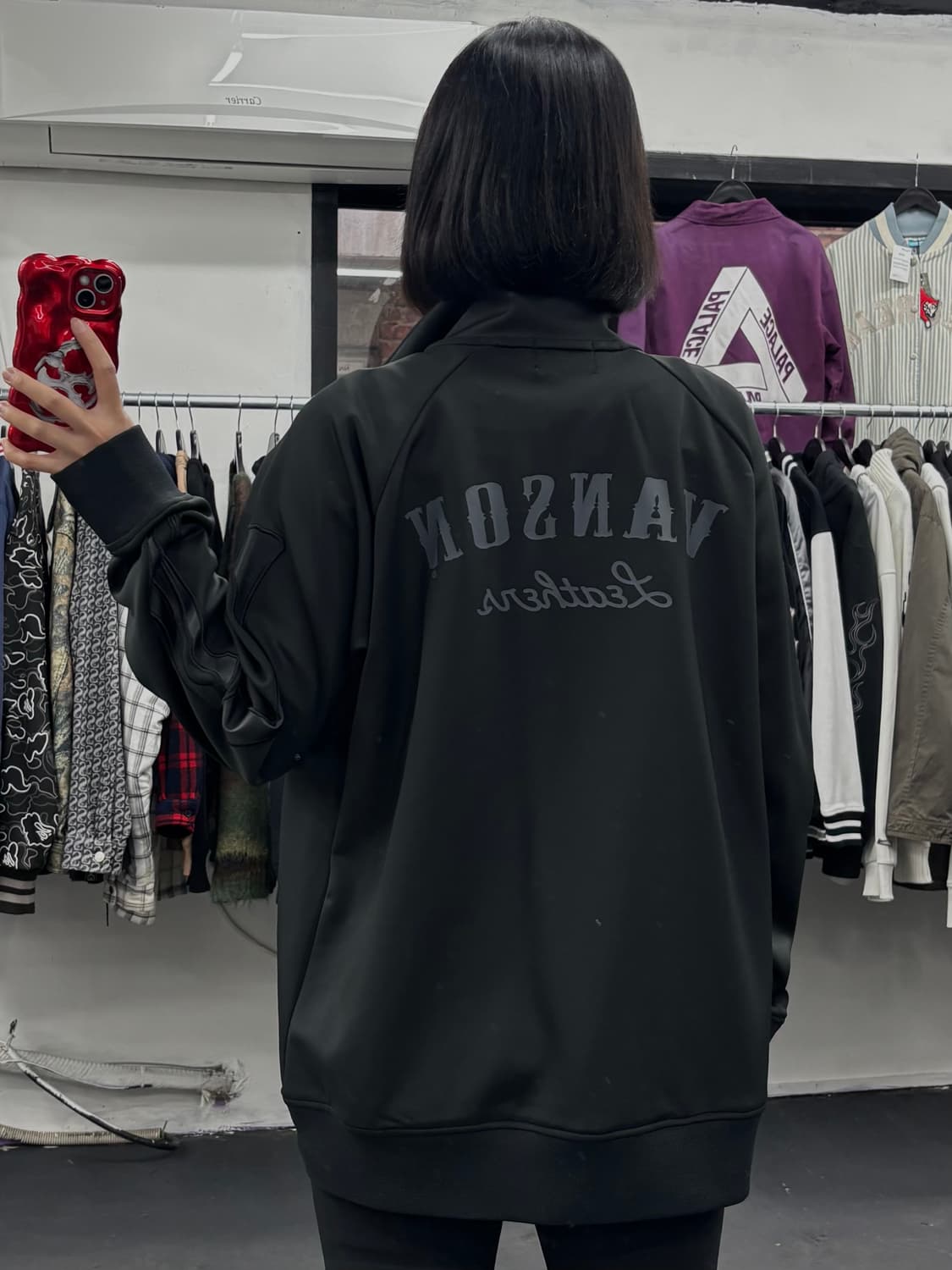 밴슨 레더 본 블랙 져지 상품이미지5