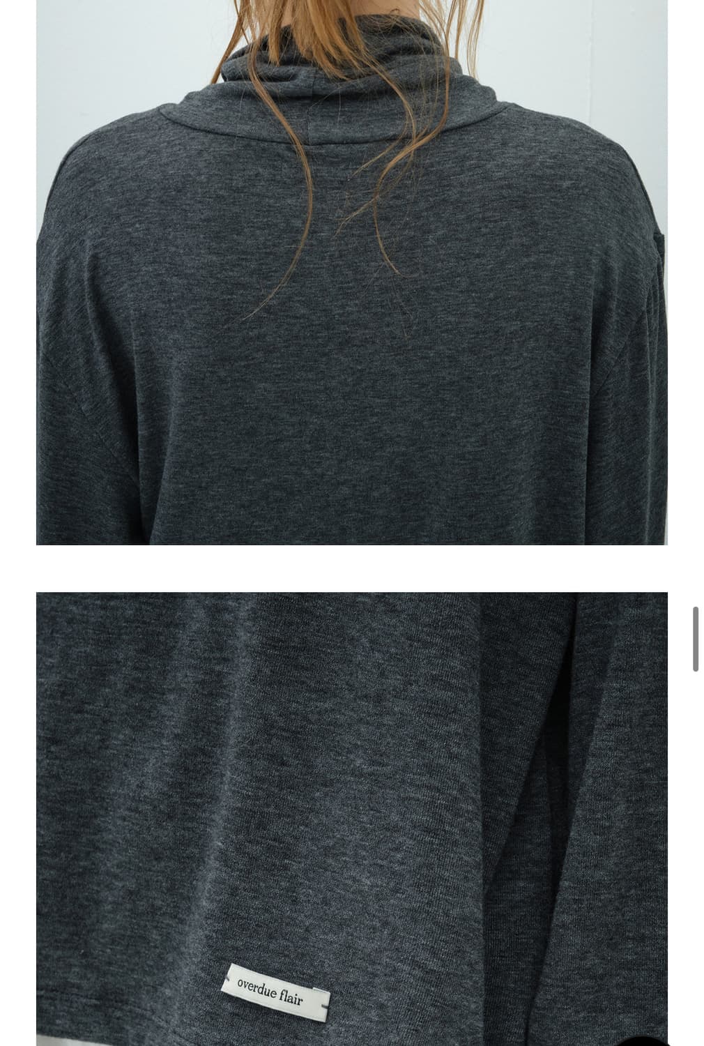 오버듀플레어 루즈핏 텐셀 터틀넥 티셔츠 상품이미지5