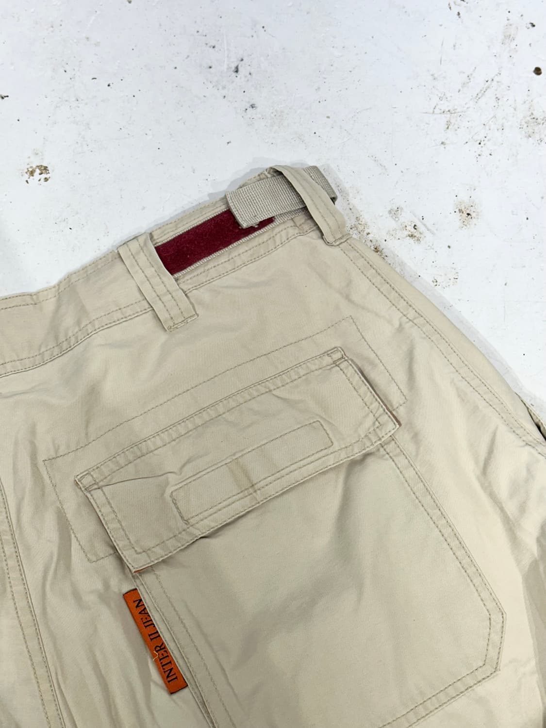 빈티지 베이지 유틸리티 멀티 포켓 와이드 카고 팬츠 L 상품이미지6