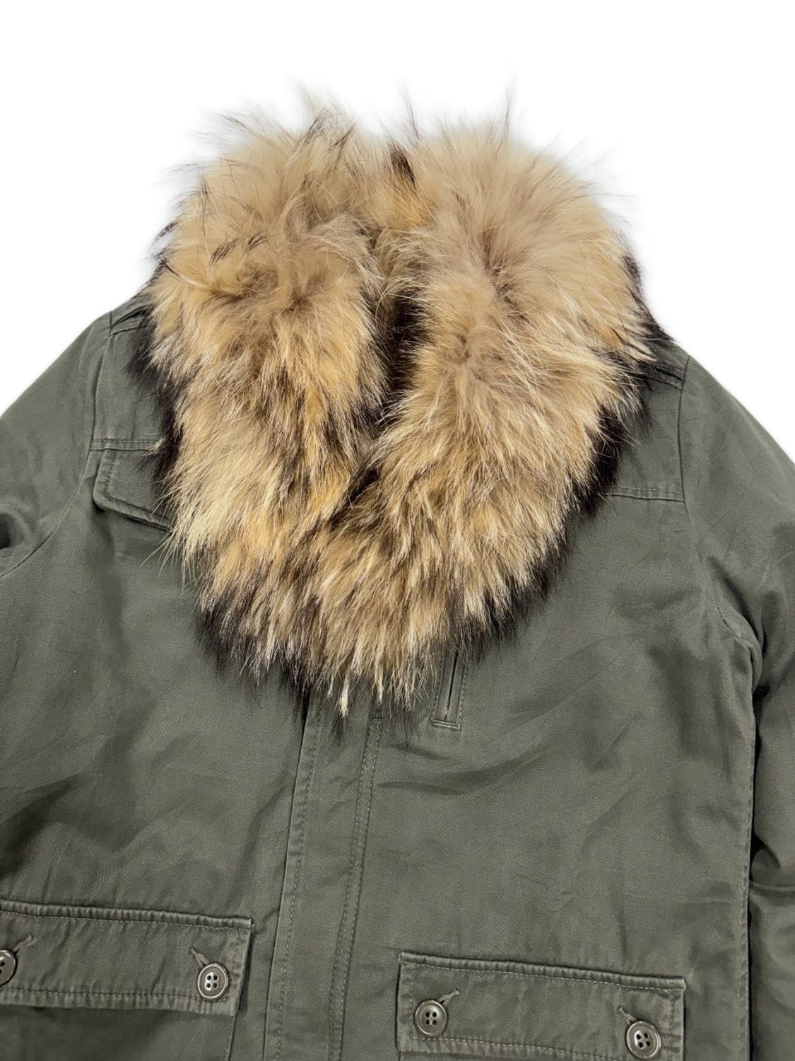 빈티지 DUALGARNET 카키 퍼 패딩 자켓 상품이미지3