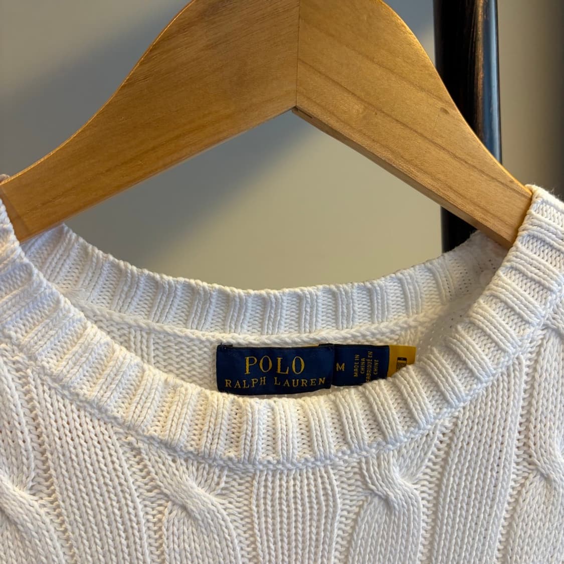 15198 - 폴로 랄프로렌 화이트 케이블 반팔 니트 (피마 코튼) 상품이미지3