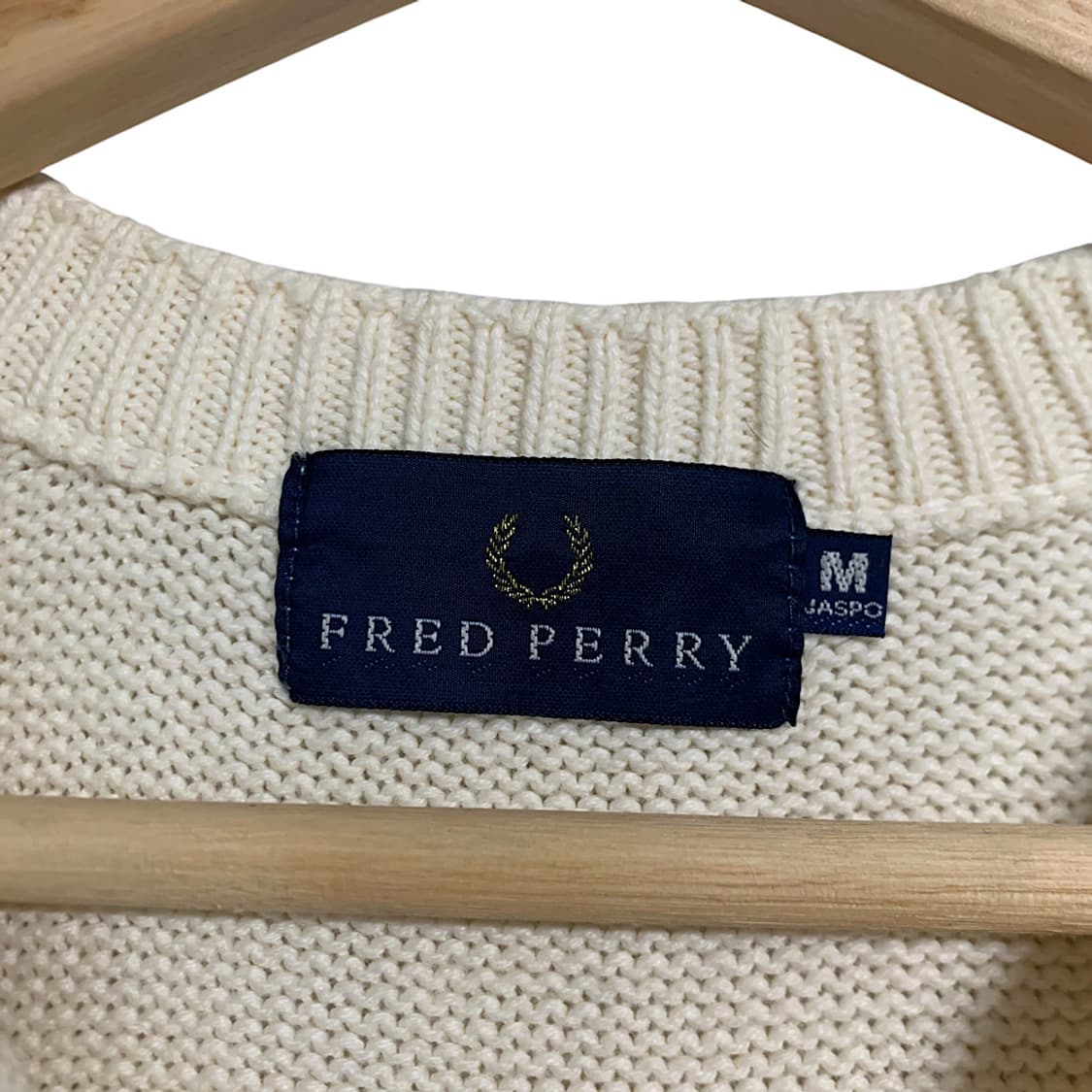 프레드페리 재팬  브이넥 코튼 니트 베스트 M 상품이미지3