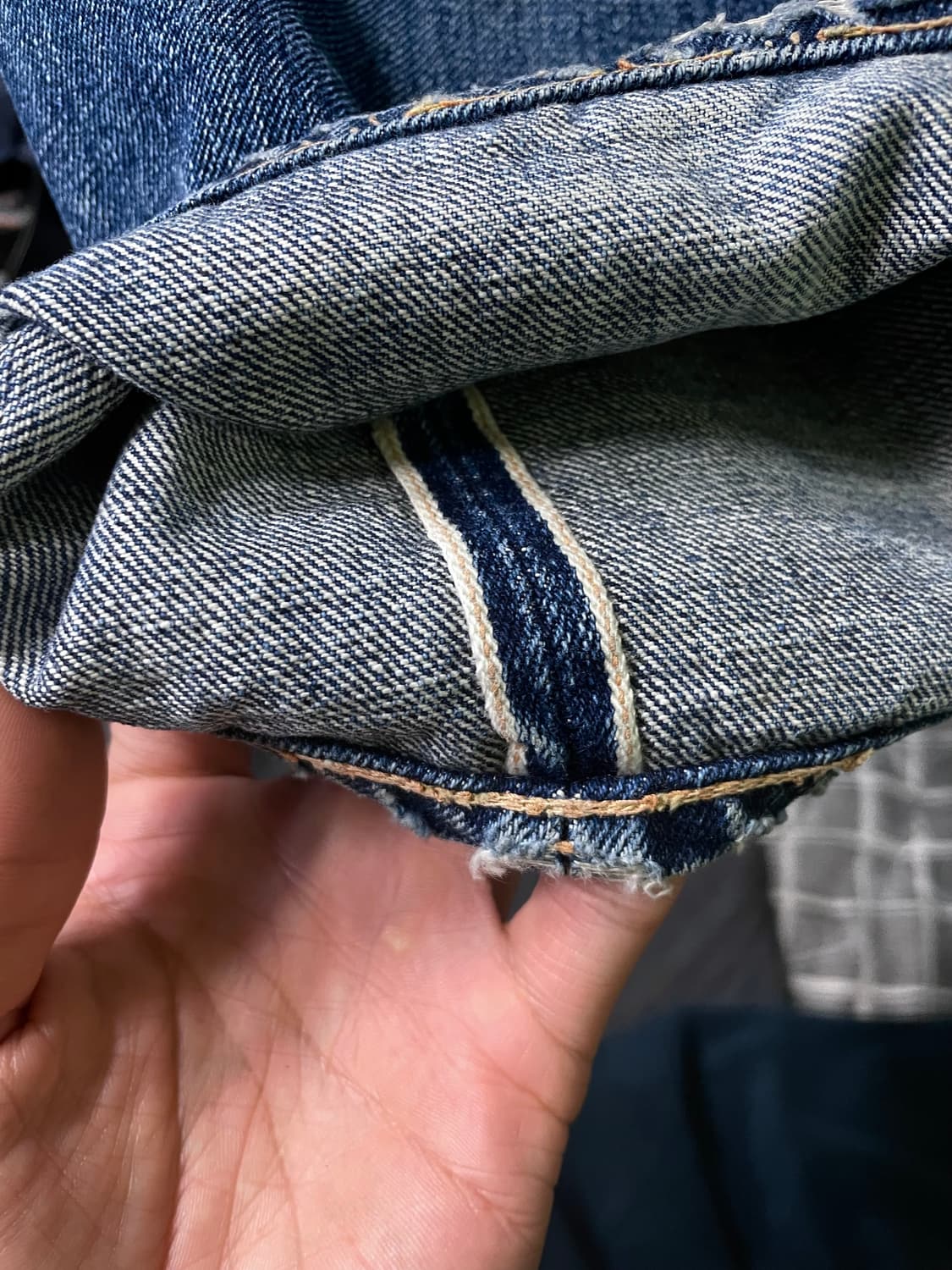 드님 셀비지 데님 팬츠(페이딩 예술) 상품이미지4