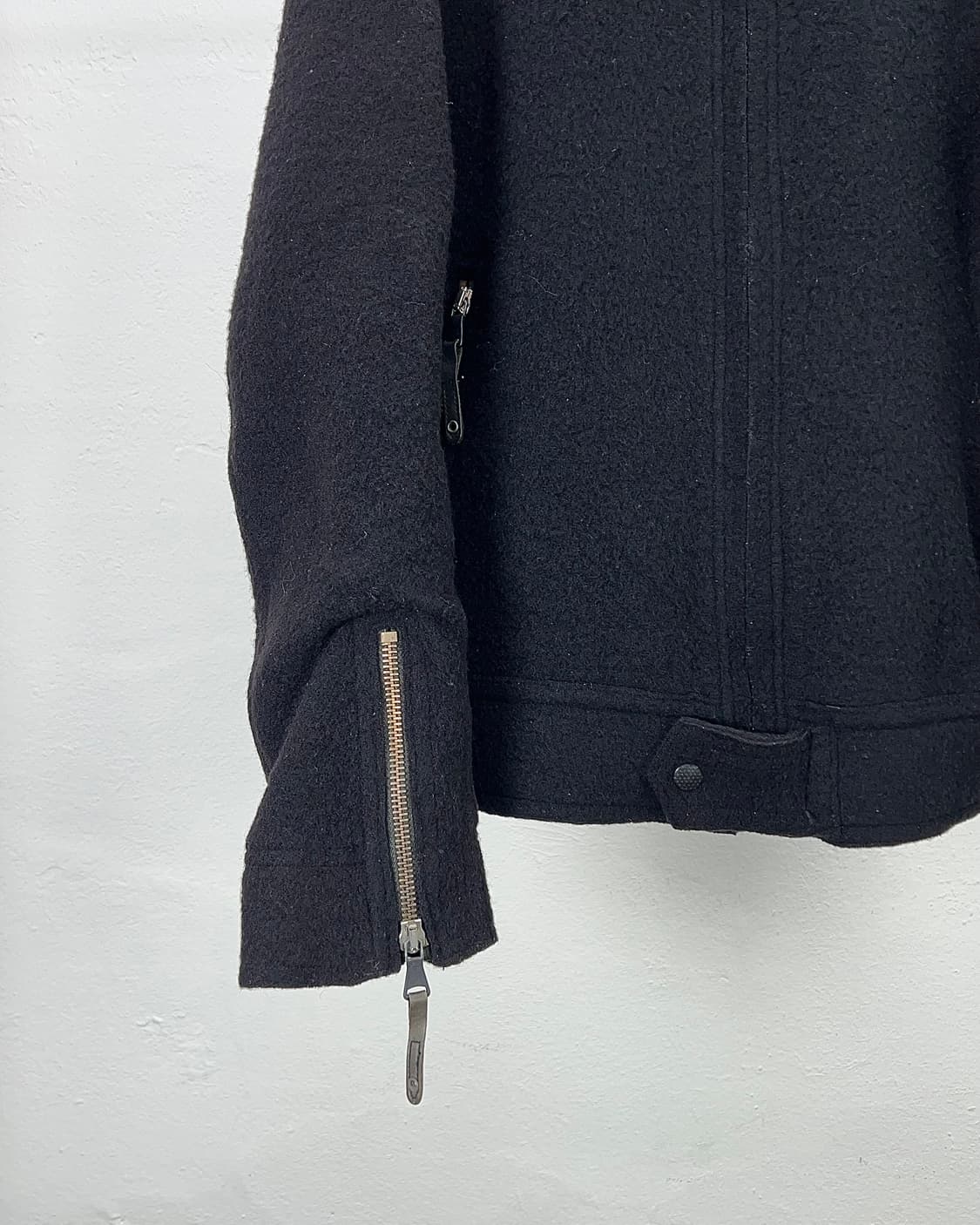 디젤 블랙 기믹 지퍼 울 블루종 자켓 상품이미지4