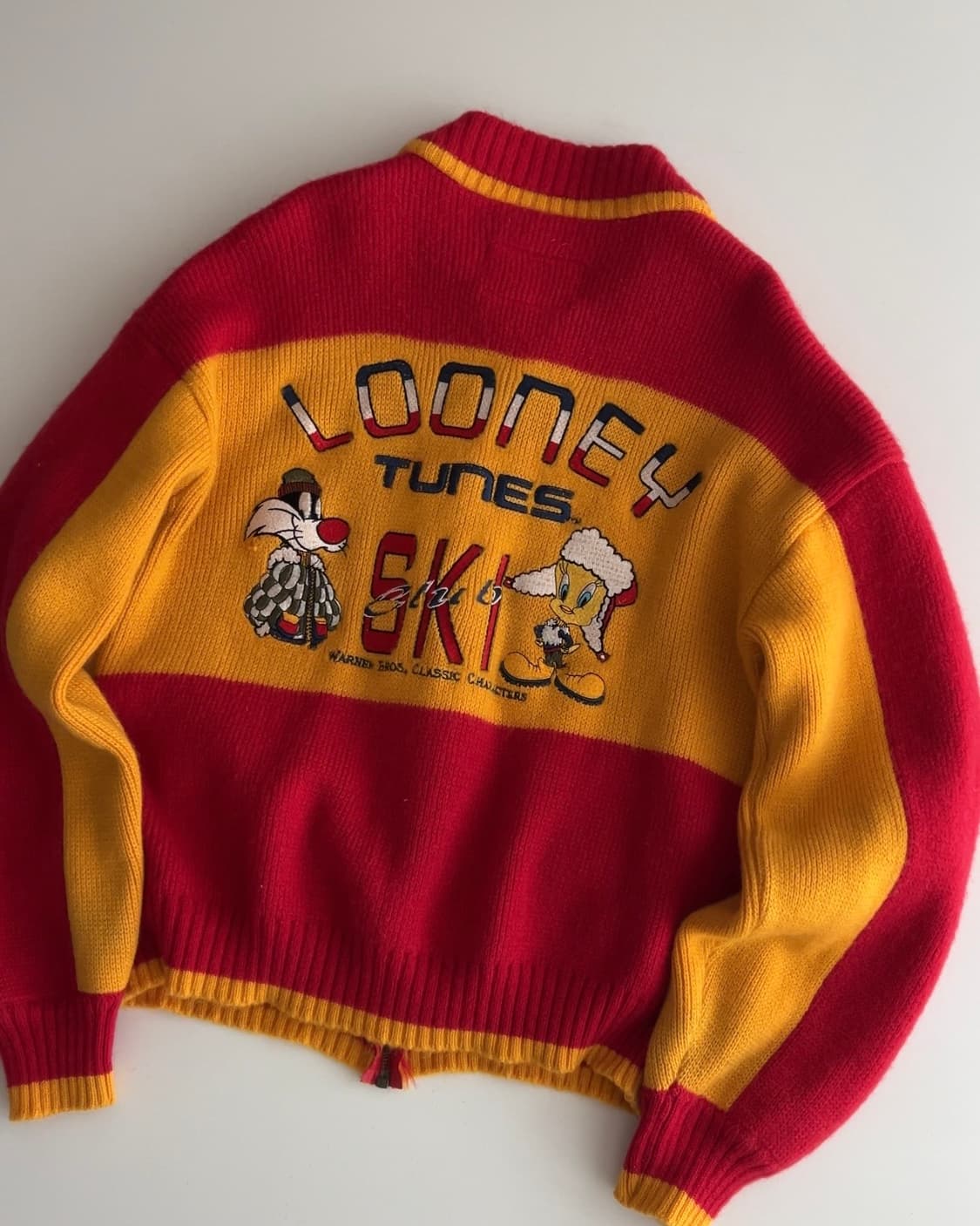 90s 루니툰즈 니트 집업 자켓 100 상품이미지1