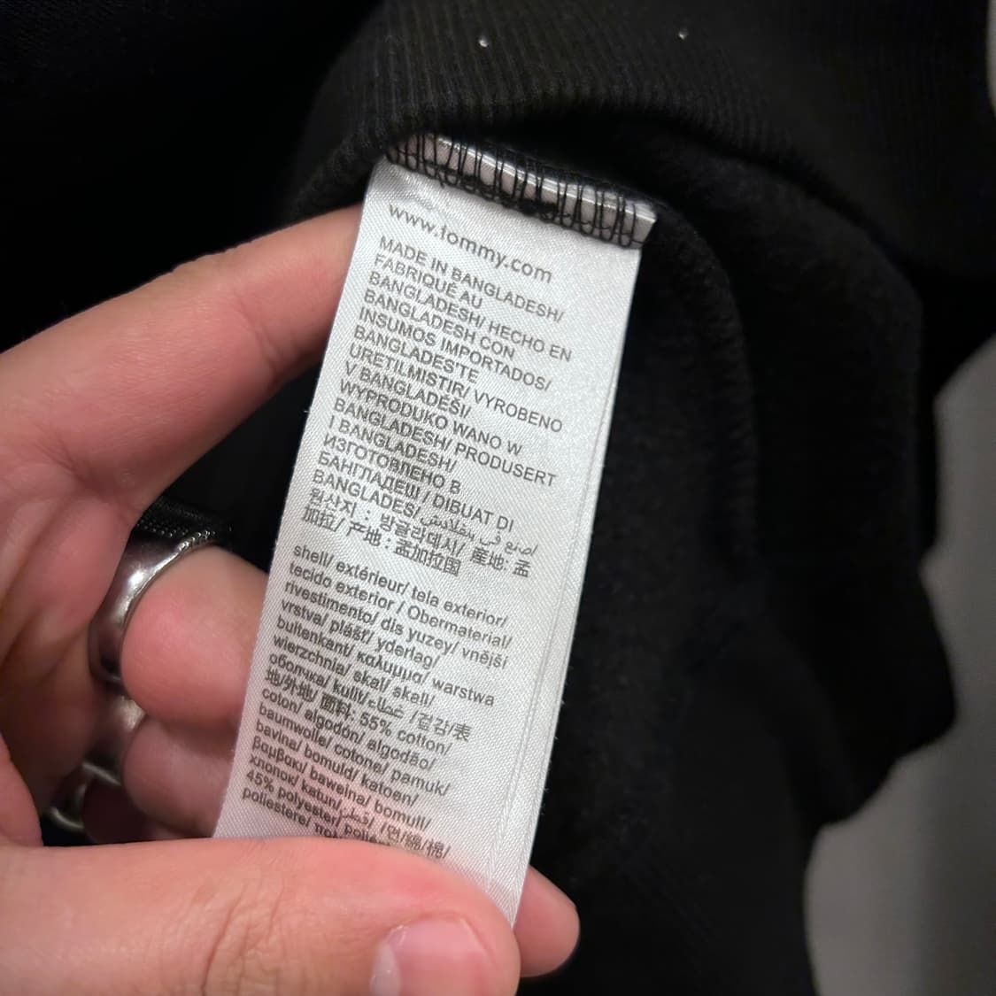 타미 진스 스몰로고 헤비코튼 기모 맨투맨 상품이미지4