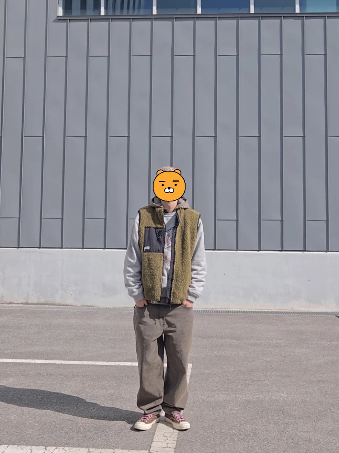 [M,L] 스투시 쉐르파 리버시블 자켓 베스트 올리브 상품이미지4