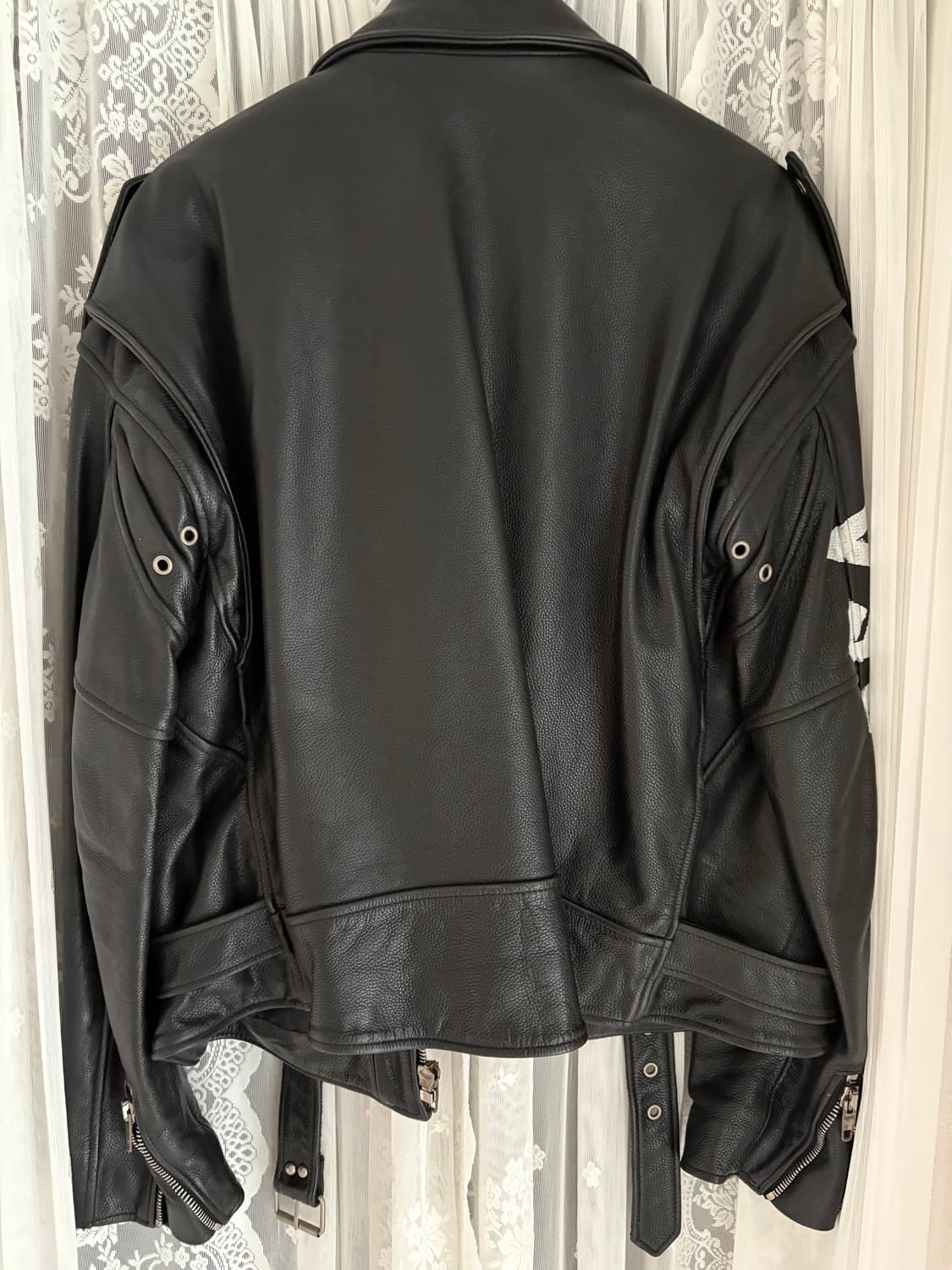 발렌시아가 암 레터링 가죽 라이더 자켓 상품이미지2