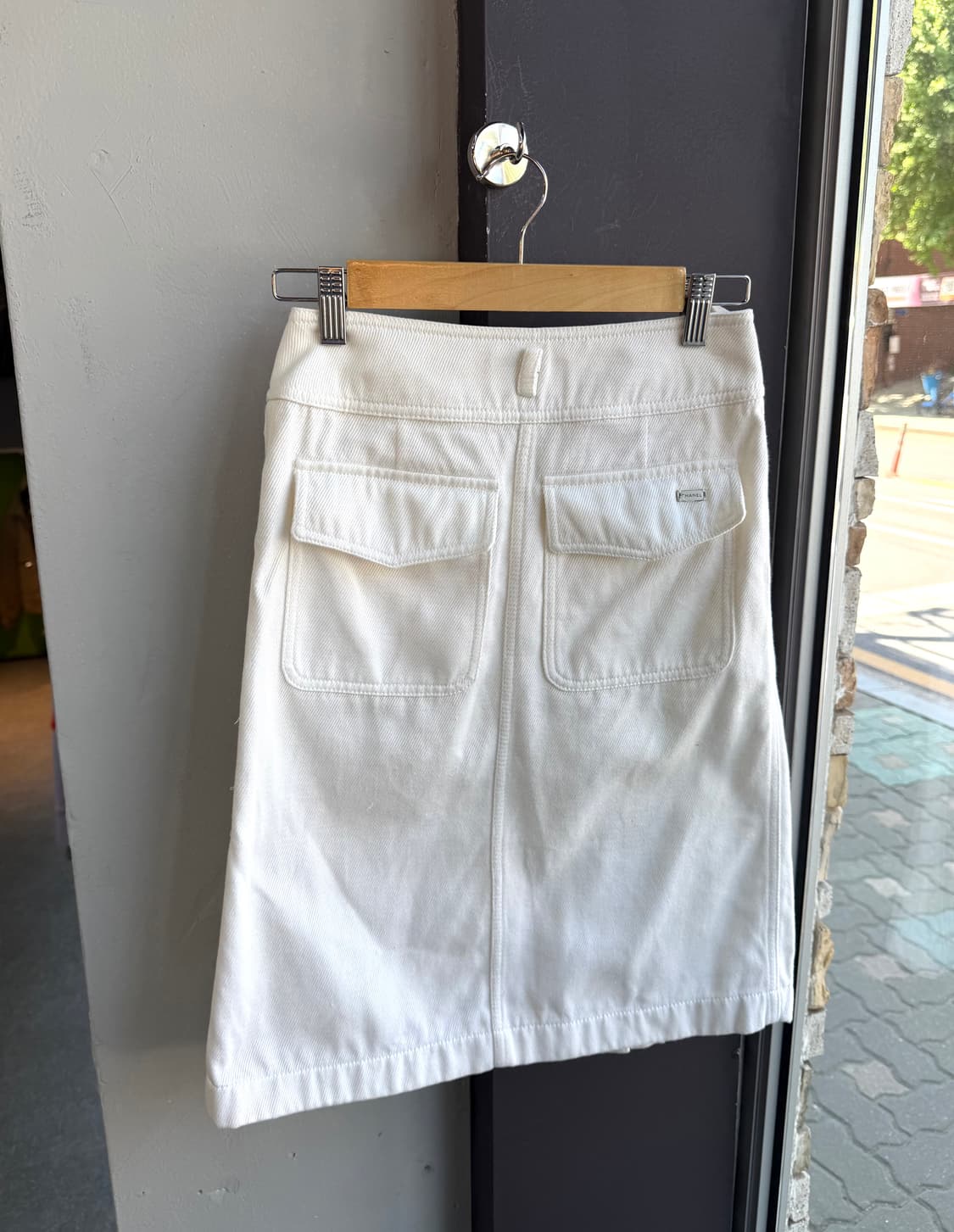 34/ 샤넬 00AW 화이트 코튼 스커트 상품이미지8