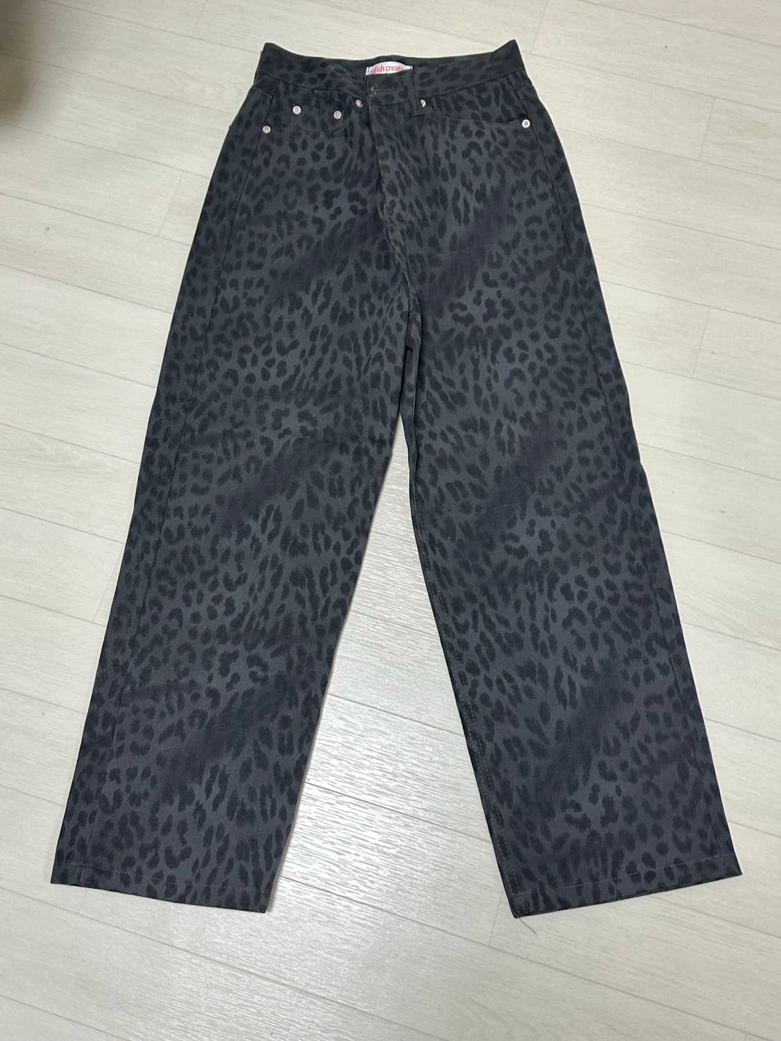 오피쉬 와이드 레오파드 팬츠 차콜 1사이즈 상품이미지8