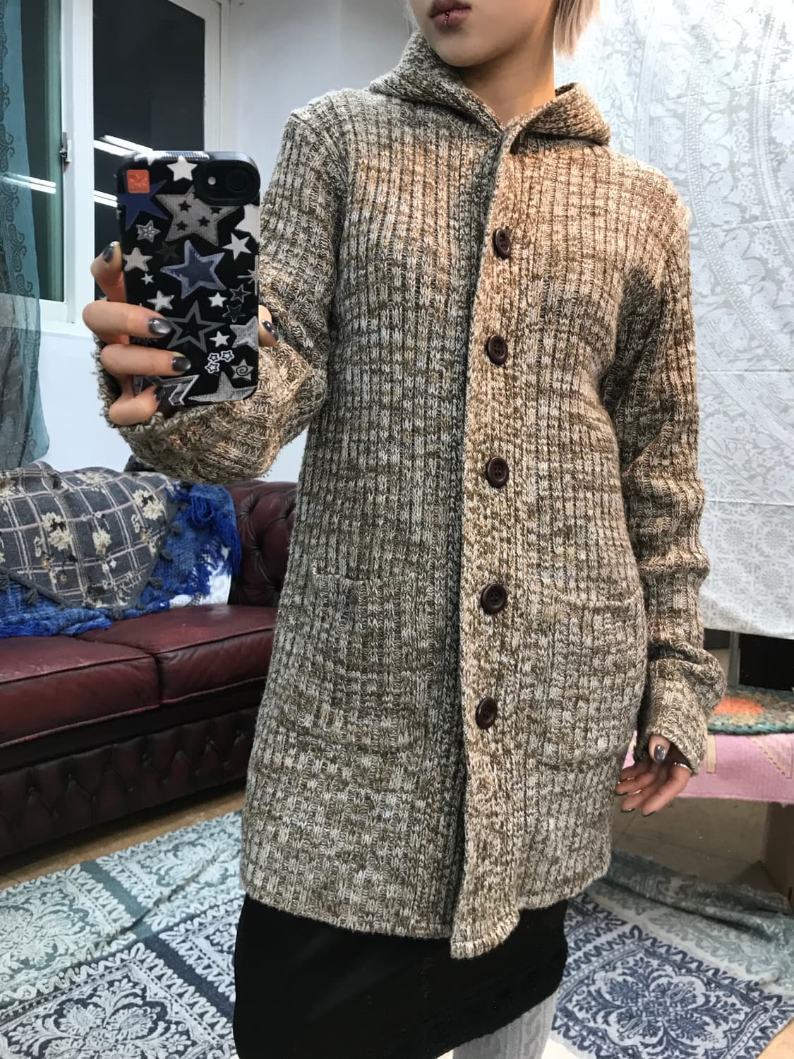 빈티지 여성 롱 니트 가디건  상품이미지1