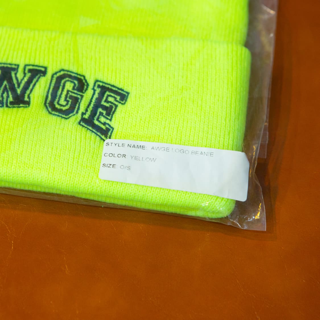 AWGE 로고 비니 옐로우 상품이미지2