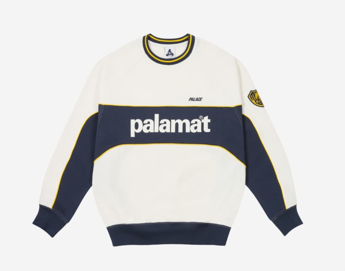 팔라스Palace Palamat Crew White Navy - 맨투맨 상품이미지1