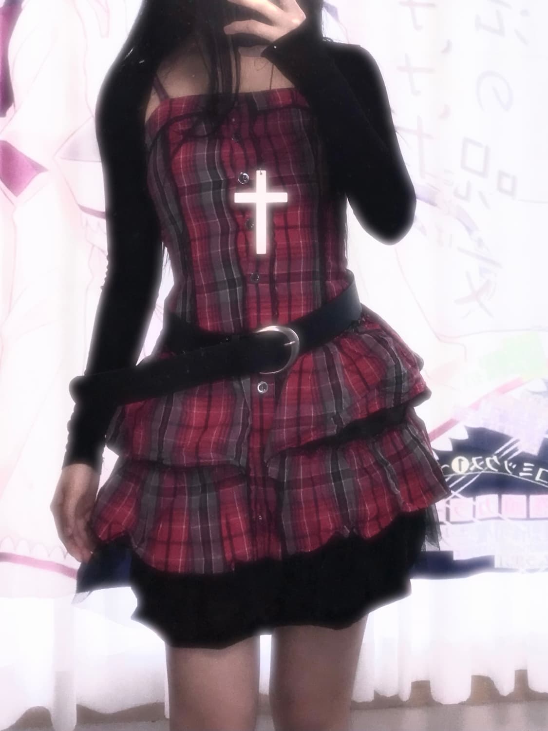 미사미사 캐캐체 펑크 타탄체크 캉캉 원피스 상품이미지3