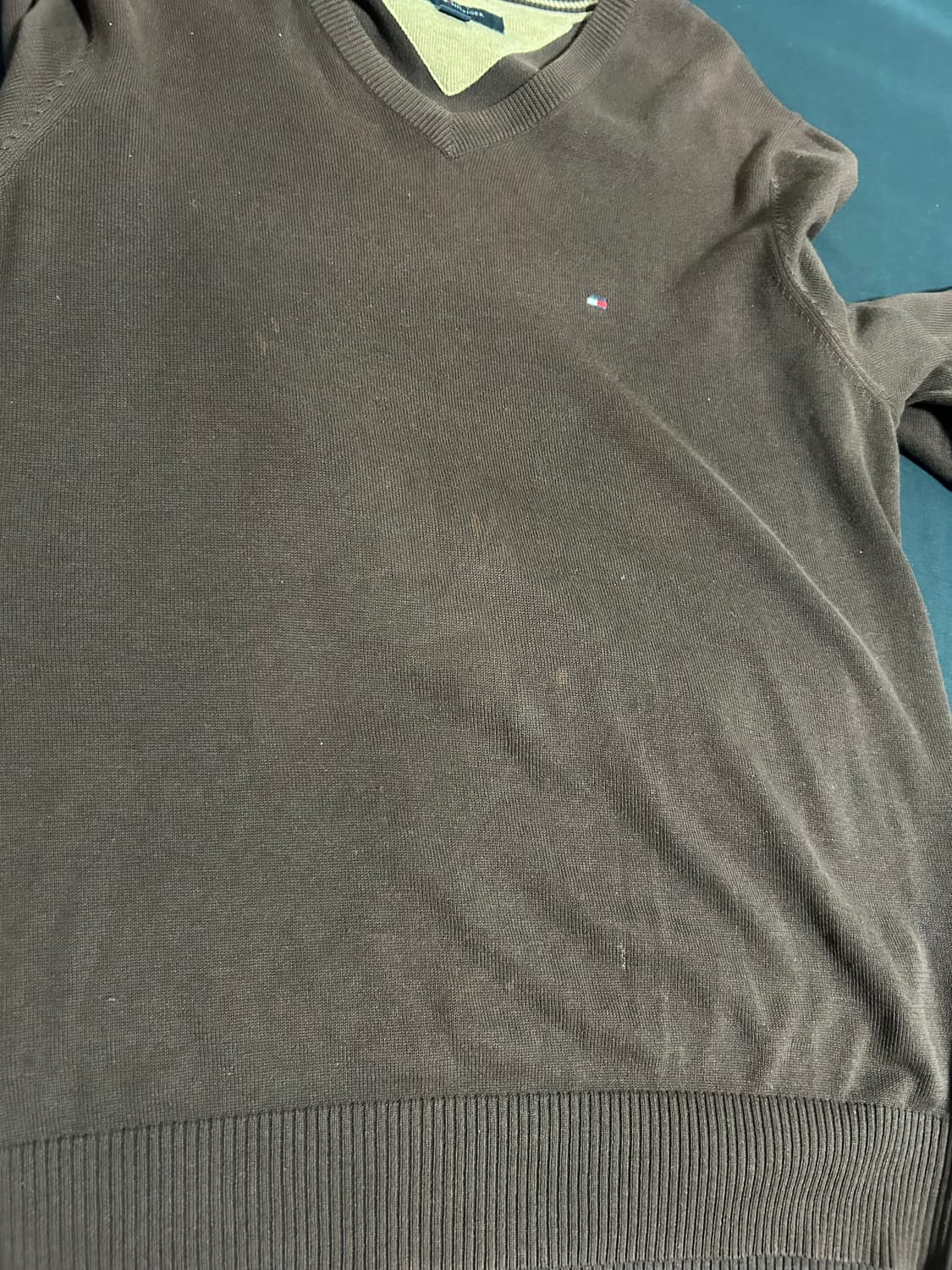 타미힐피거 브이넥 니트 브라운 빈티지 m 상품이미지5